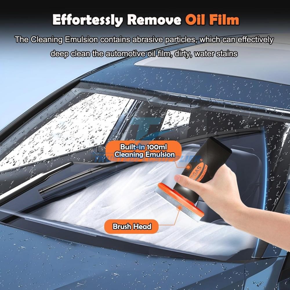 Glass Oil Film Remover for Car, Oil Film Remover & Smudges for Car Windshields
