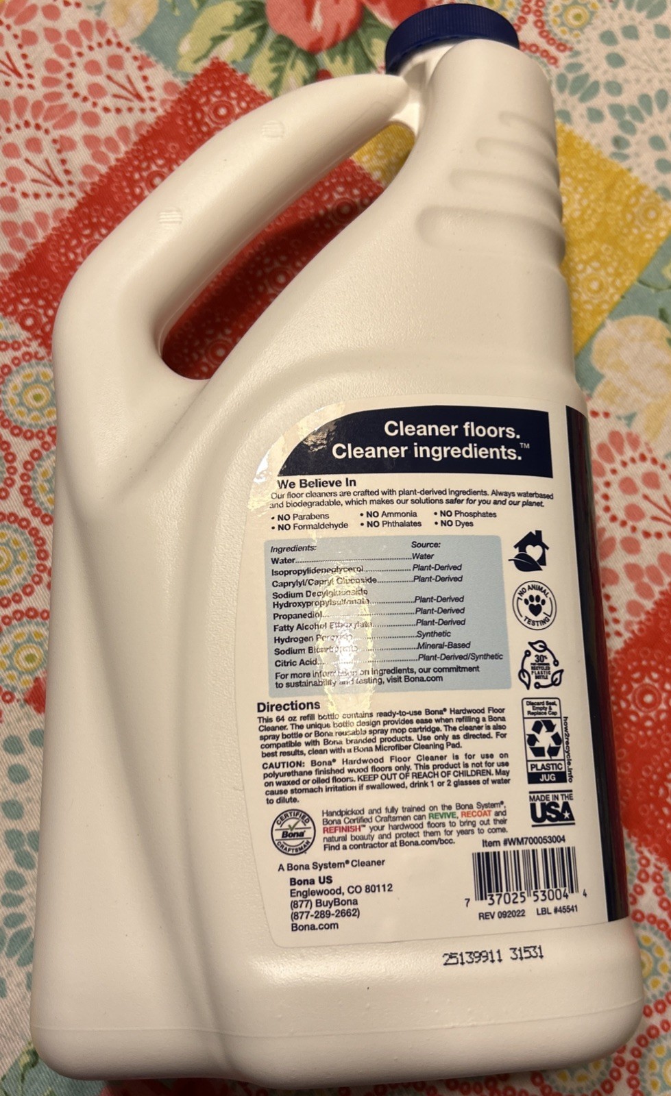 ✅Bona Hardwood Floor Cleaner Refill – 64 fl oz – 64 Fl Oz (Pack of 1)