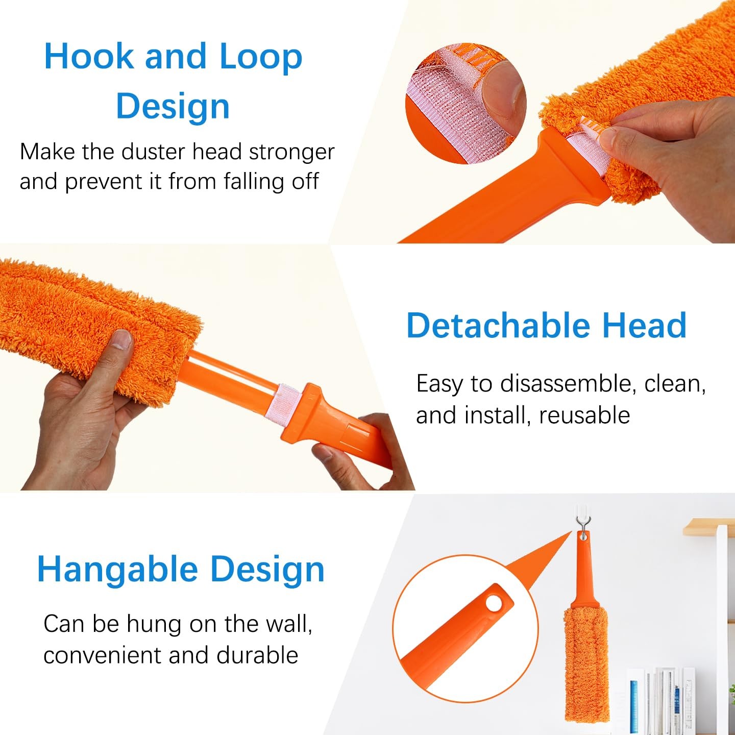 4 Pack 15 inch Reuseable Microfiber Feather Duster, Blind Duster, Gap Duster, Re