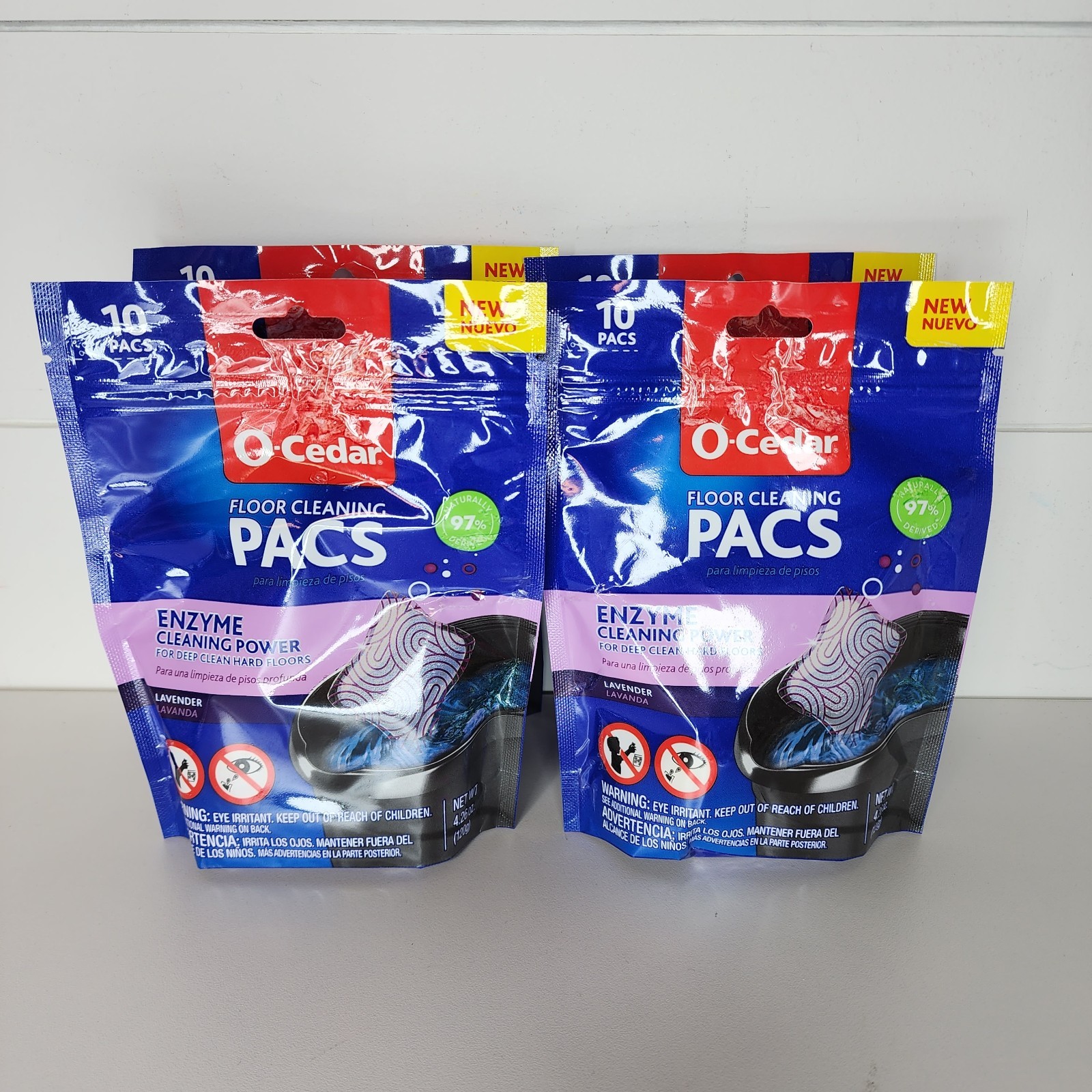 4- O Cedar Hard Floor Deep Cleaning Pacs Lavender 10 Count Each