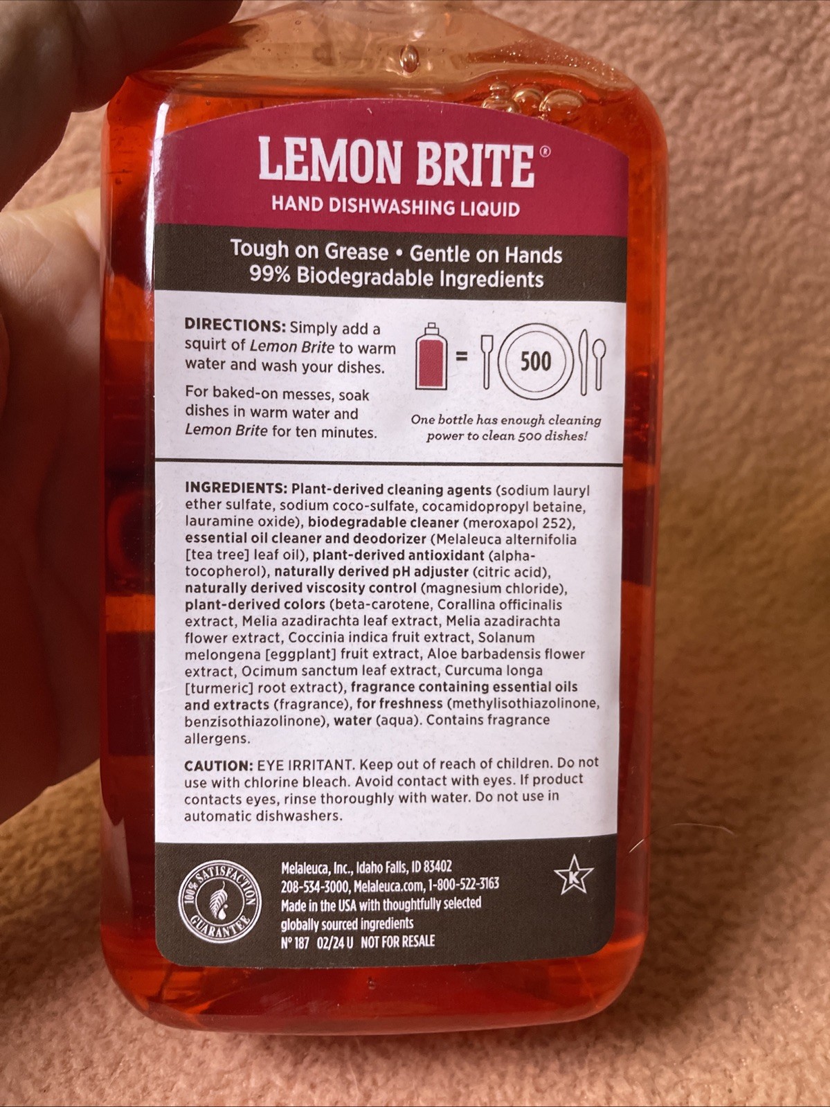 EcoSense Lemon Brite Dishwashing Liquid 16oz — Tropical Scented Fast Shipping