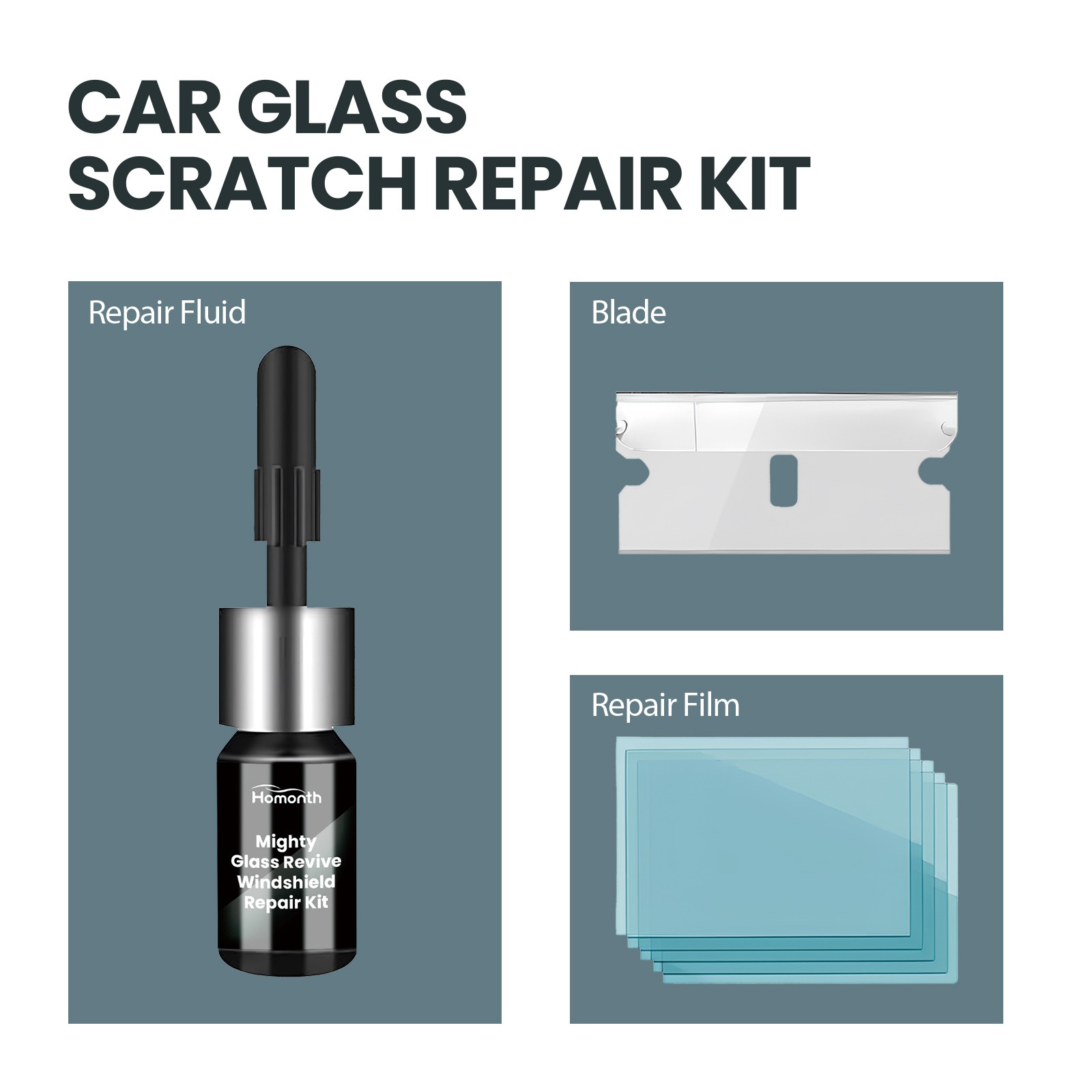 Windshield Repair Kit – Crack & Rock Chip Fix for Auto Glass UV Cure