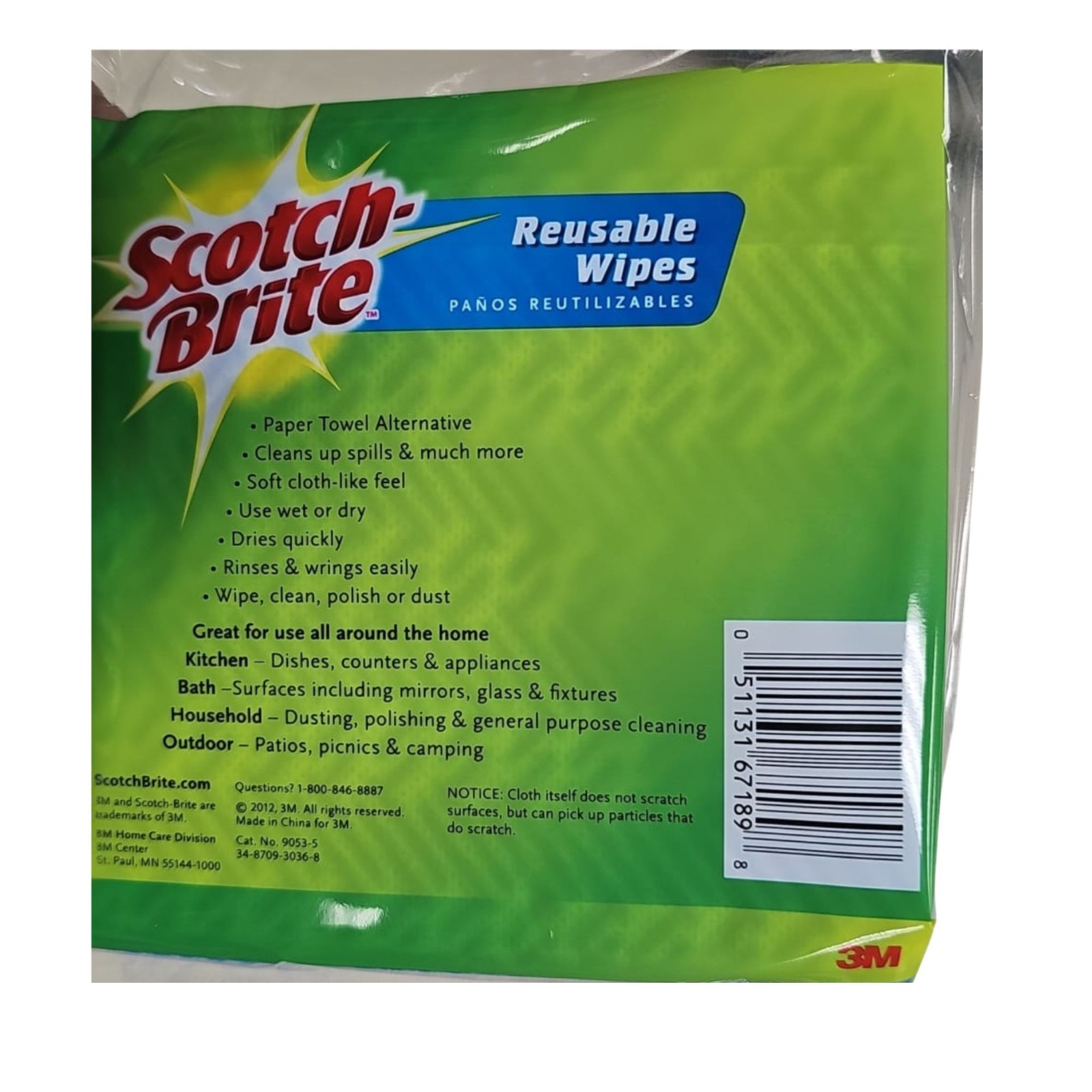 Lot Of 4 Packs – Scotch-Brite Reusable Microfiber Cloths/Wipes 5 Wipes Per Pack