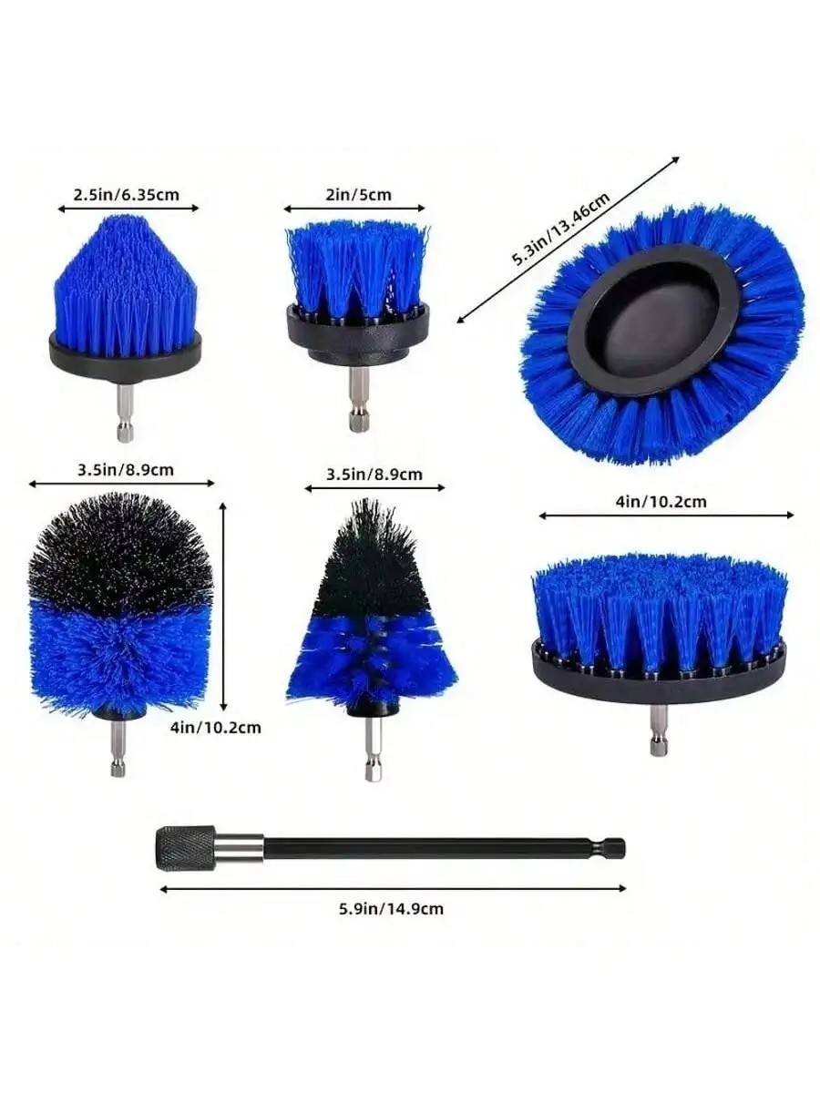 Nylon Drill Brush Set High Density Bristle Carpet Glass Cleaning Kit