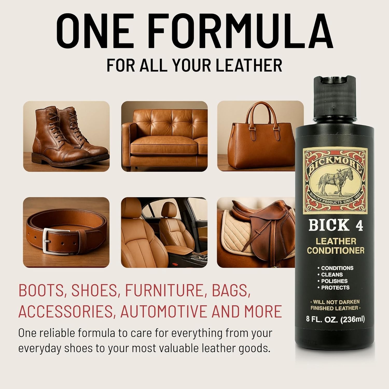 Bick 4 Leather Conditioner & Cleaner 16oz – Preserves & Polishes All Leather