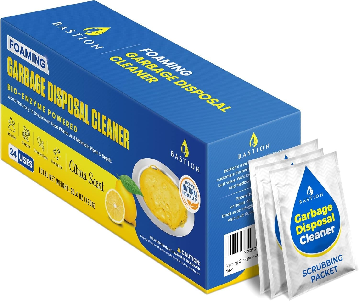 Enzyme-Activated Garbage Disposal Cleaner – 24 Easy-To-Use Pods for Odor Control