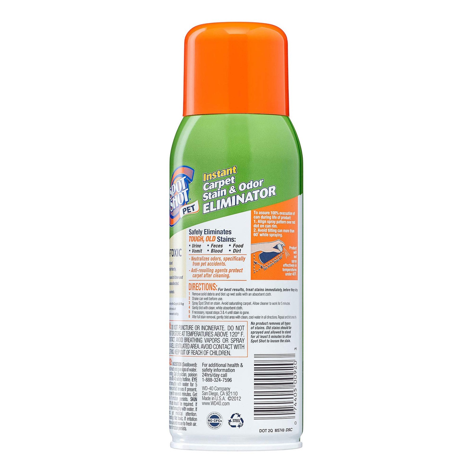 HFOTD Pet Instant Carpet Stain & Odor Eliminator Spray, 14 oz (Pack of 2)