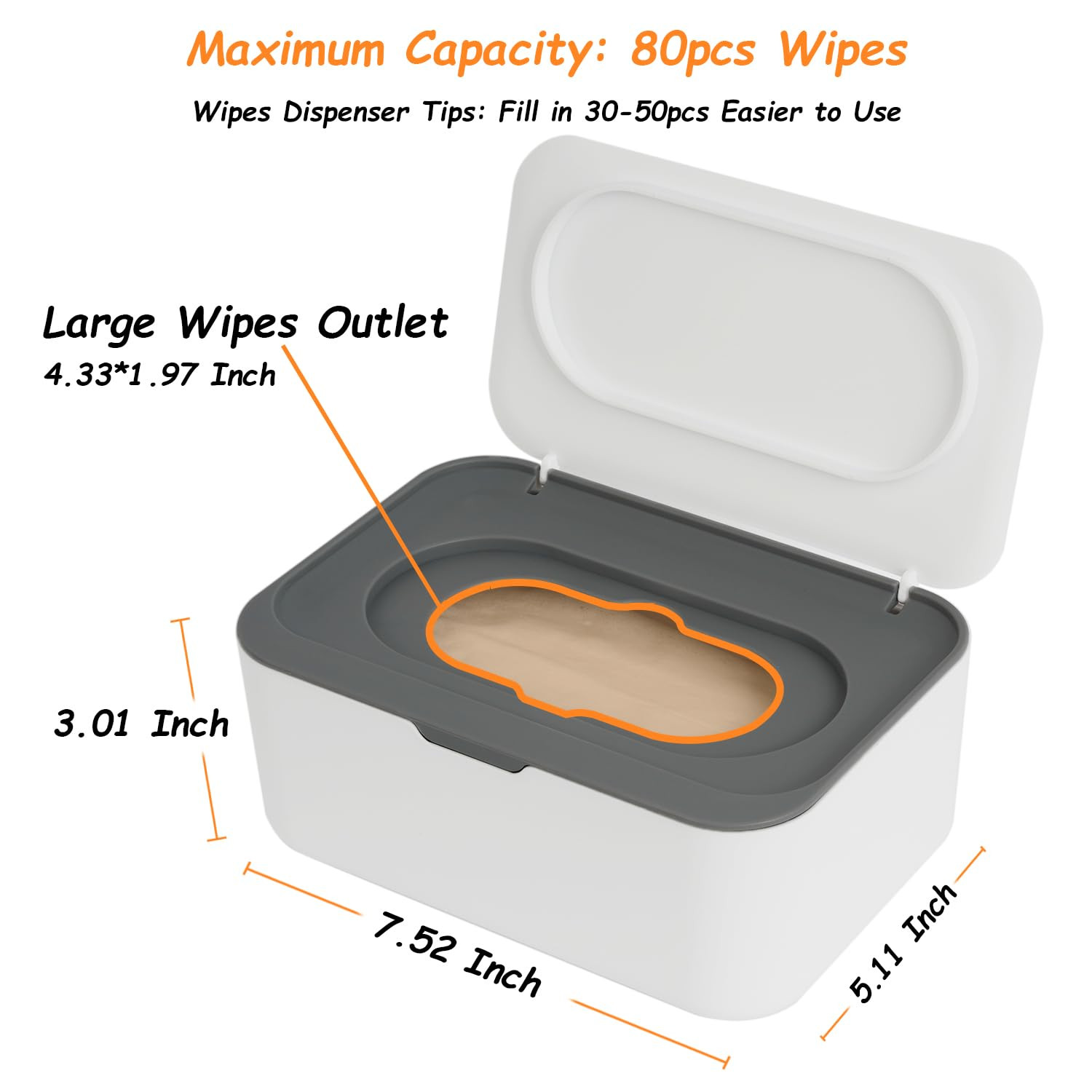 Wipes Dispenser, Wipe Holder for Baby & Adult, Seposeve Refillable Baby Wipe Con