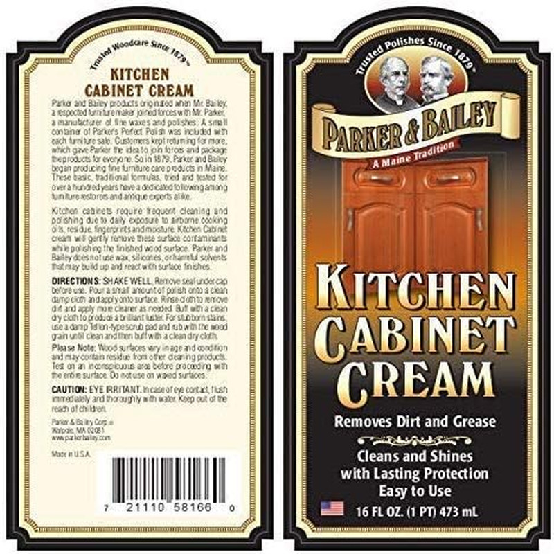 Parker and Bailey Kitchen Cabinet Cream-Wood Cleaner-Grease Remover 16 Oz (1)