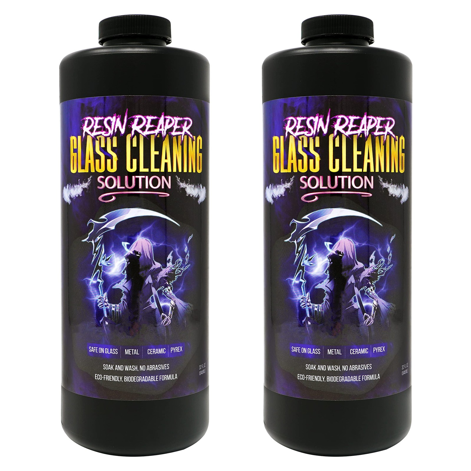 Resin Reaper Glass Cleaner 2-Pack 64 OZ | Pipe Cleaner | Safe on Glass, Metal…
