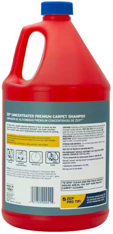 ZEP Premium Carpet Shampoo Concentrate Makes 25 Gallon – 1 Gallon
