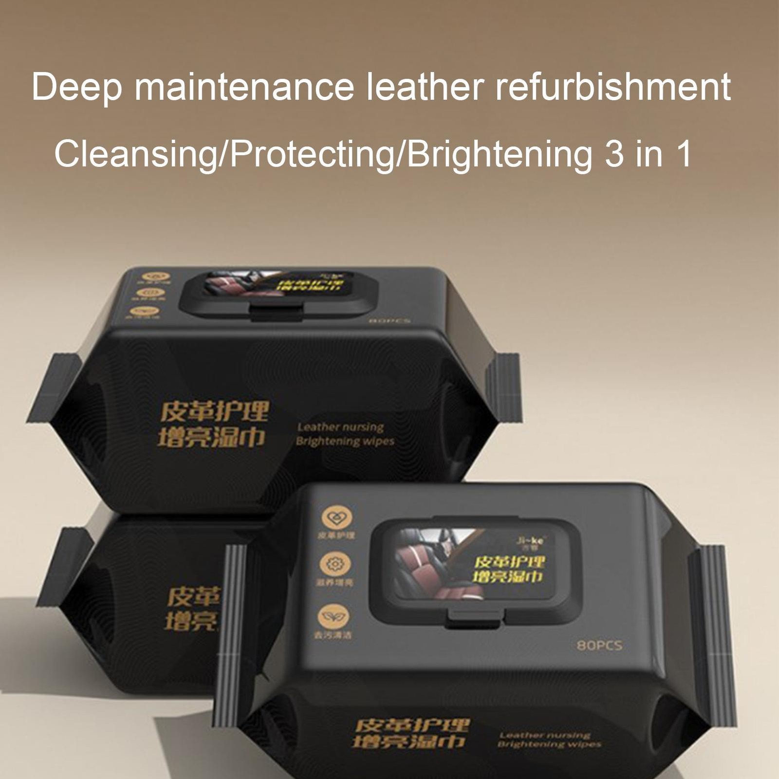 Car Leather Restoration Brightening Wipes 80PCS Leather Conditioning Wipes