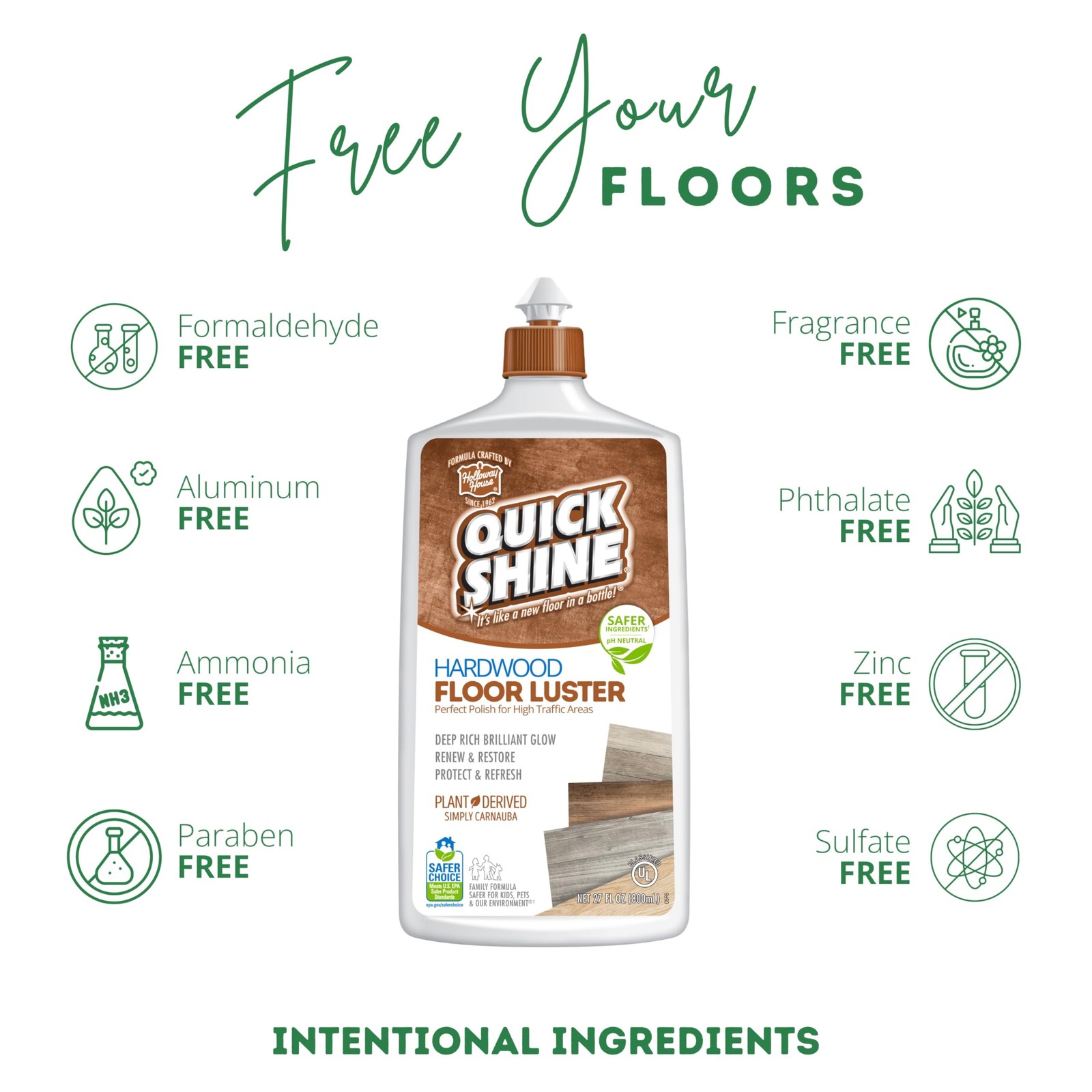 Quick Shine Hardwood Floor Luster 27oz Restores Color and Shine to Floors