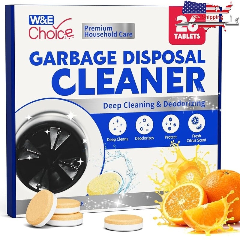 Citrus Disposal Cleaner Tablets Deep Foam Odor Eliminator Eco Friendly New