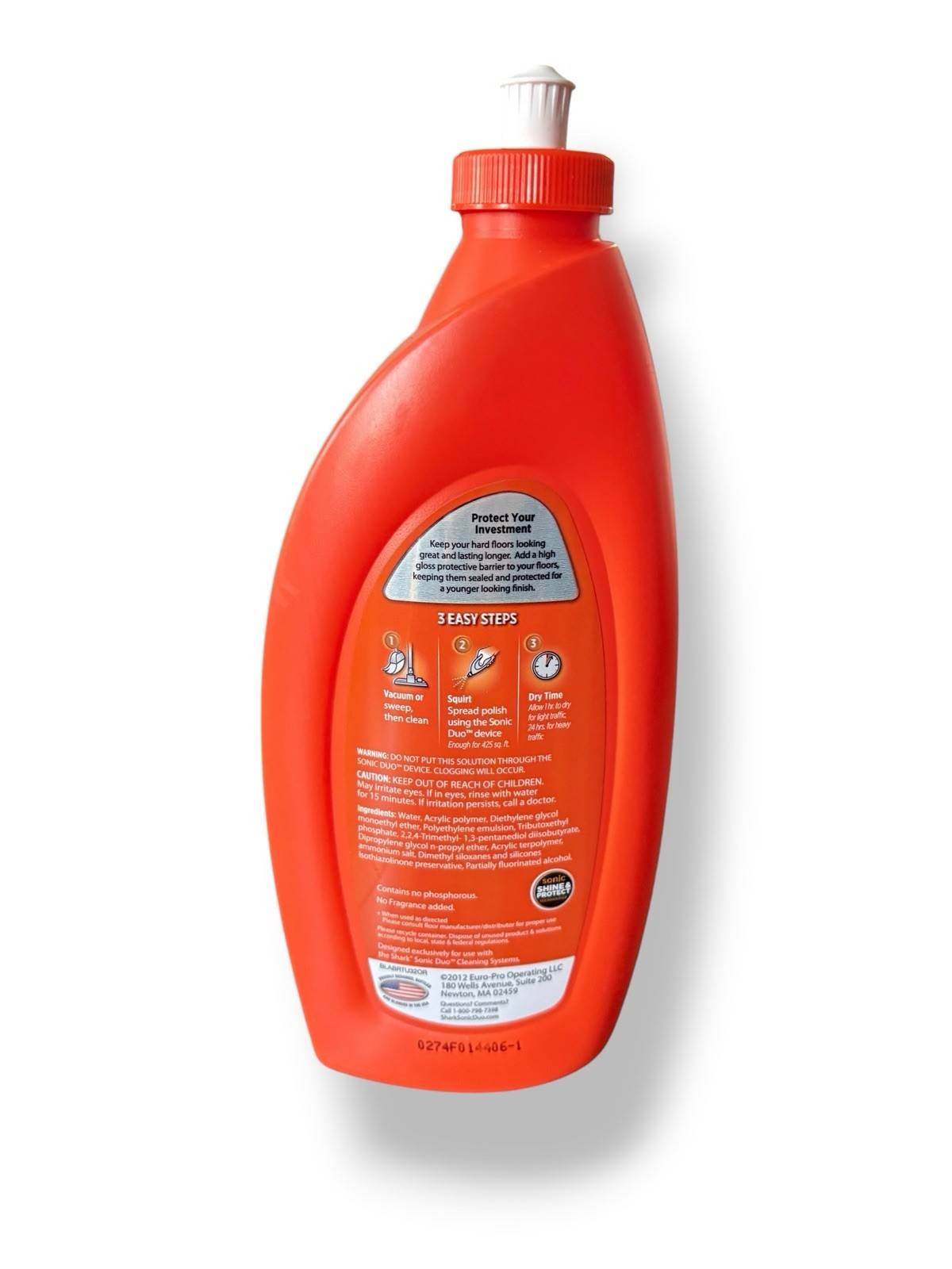 Shark Wood & Hard Floor Polish 28oz High Gloss Restores & Protects New Sealed