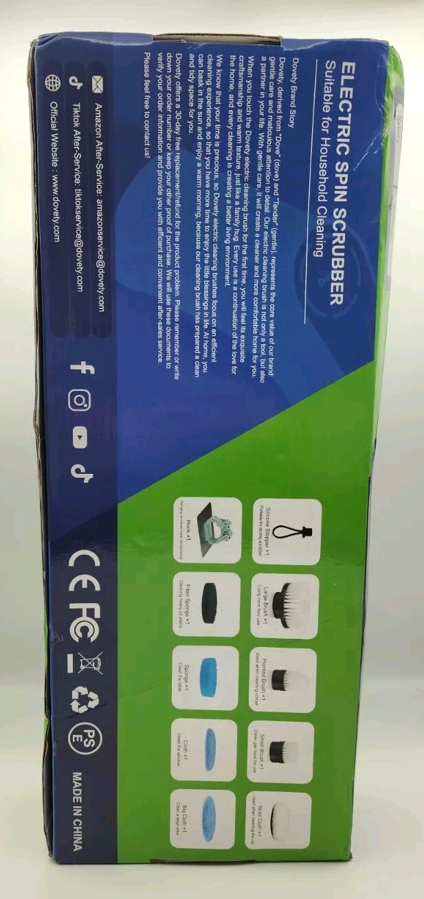 Dovety 9 In 1 Electric Spin Scrubber Cordless Cleaning Brush Scrubber CB-02