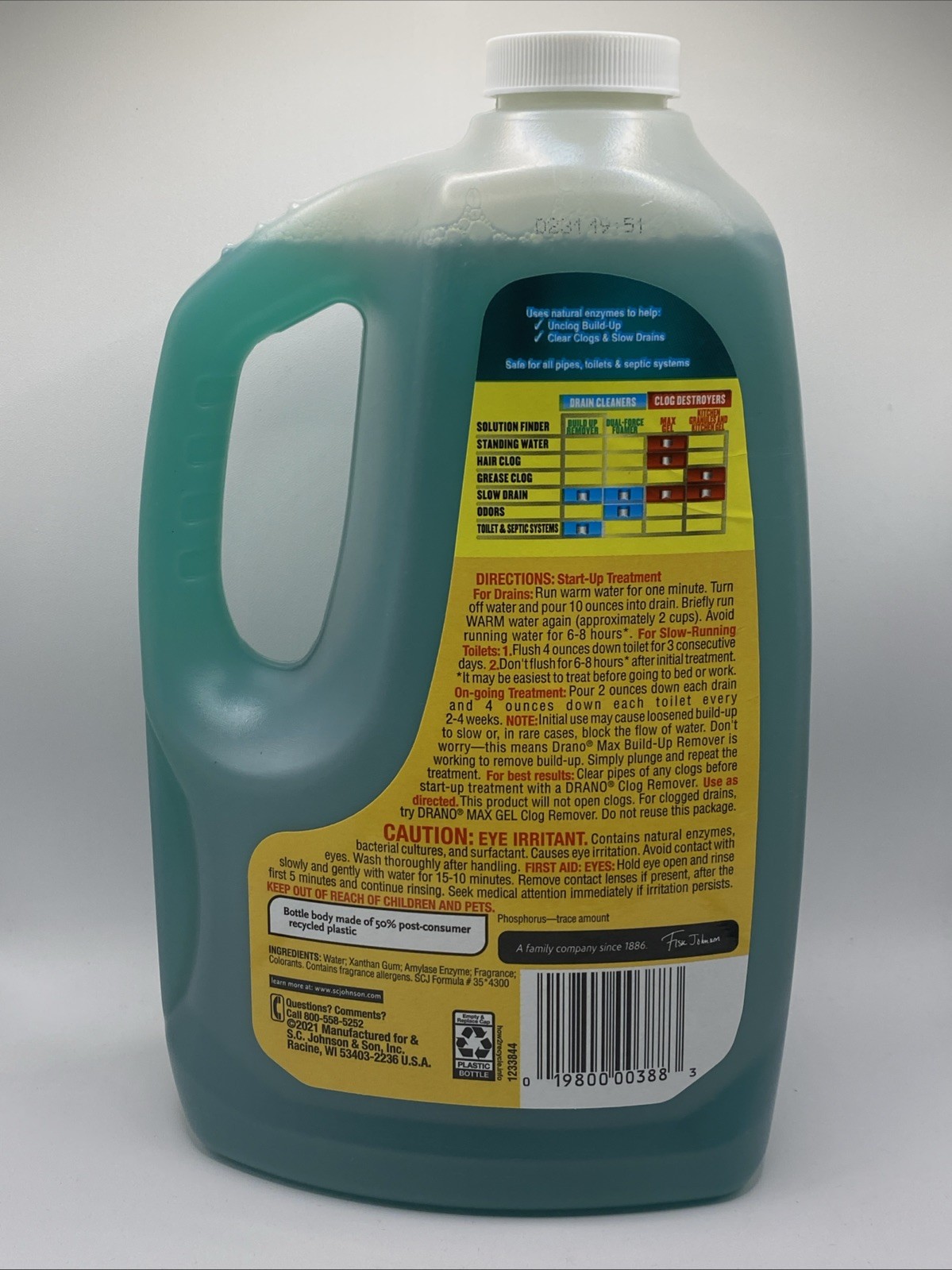 Cleaner 60 oz Drano Max Build Up Remover Drain Enzymes Probiotics Prevents Clogs
