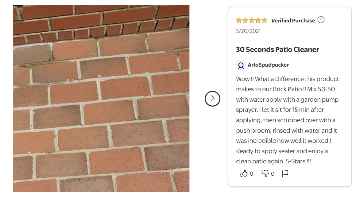 30 SECONDS Outdoor Cleaner for Stains from Algae, Mold and Mildew 1 Gallon