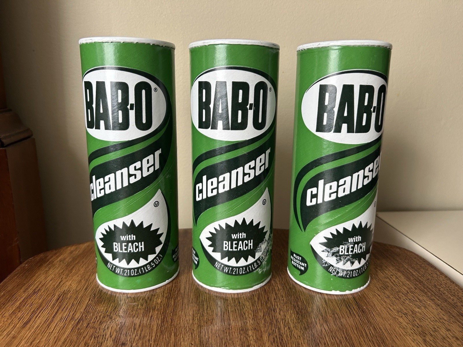 Vintage 21 Oz BAB-O Cleaner with Bleach LOT of 3 SEALED