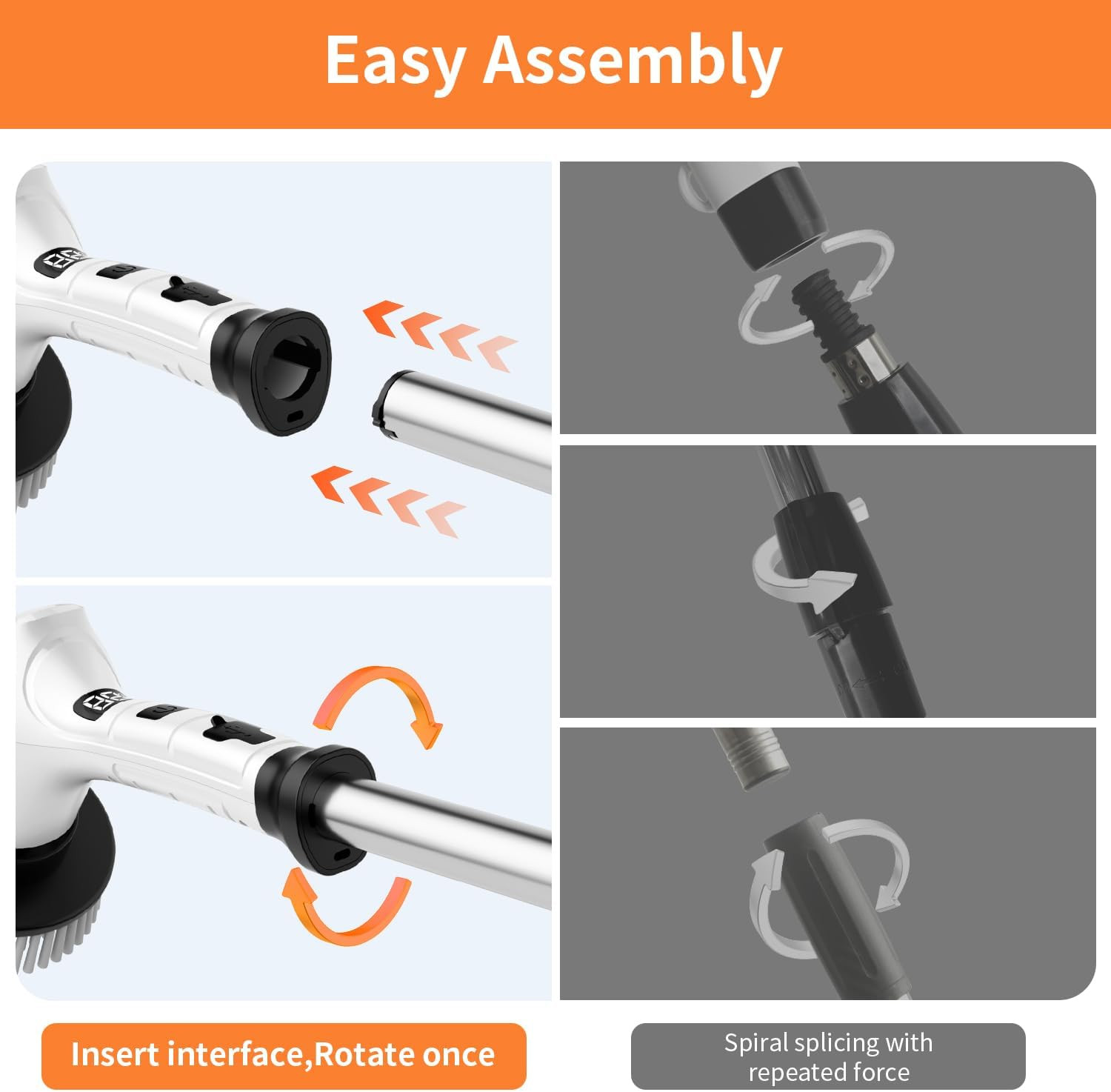 Electric Spin Scrubber for Cleaning Bathroom,Cordless Power Shower Scrubber – El