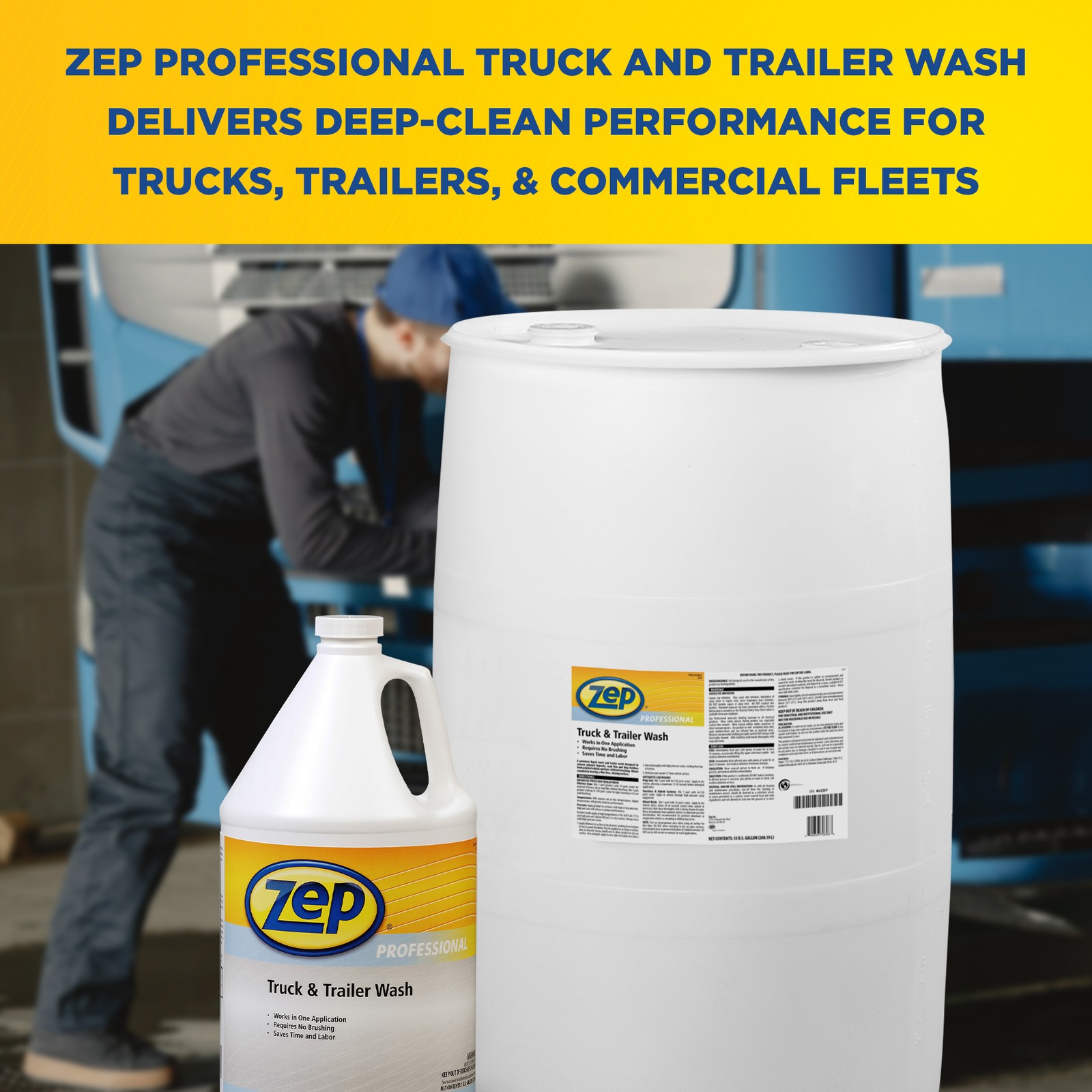 Zep Premium Truck and Trailer Wash – 55 Gallon (One Drum) 1041625 – Professional