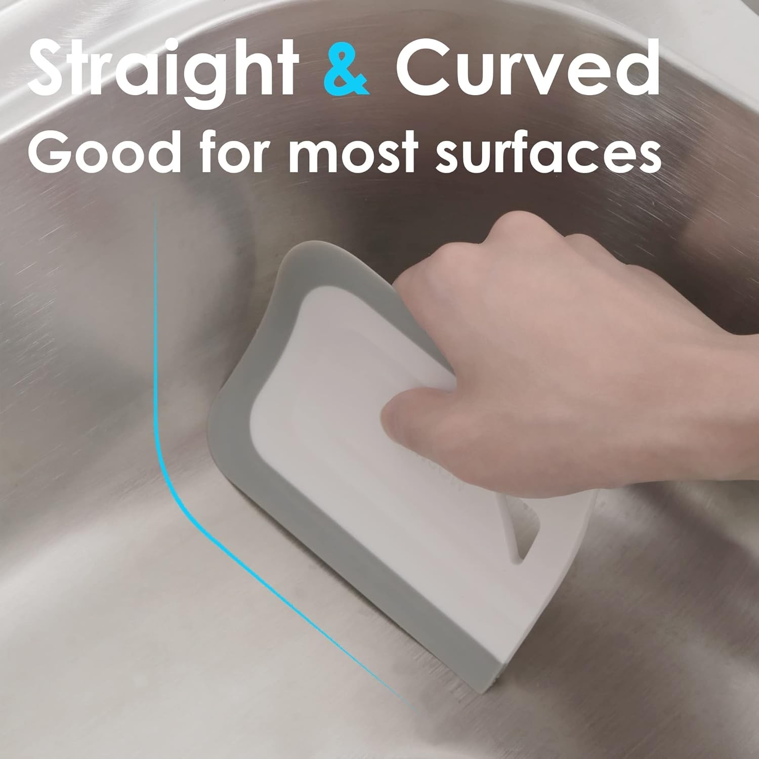 Curved Small Squeegee. Kitchen Sink Squeegee for Sinks, Countertops and Dishes.