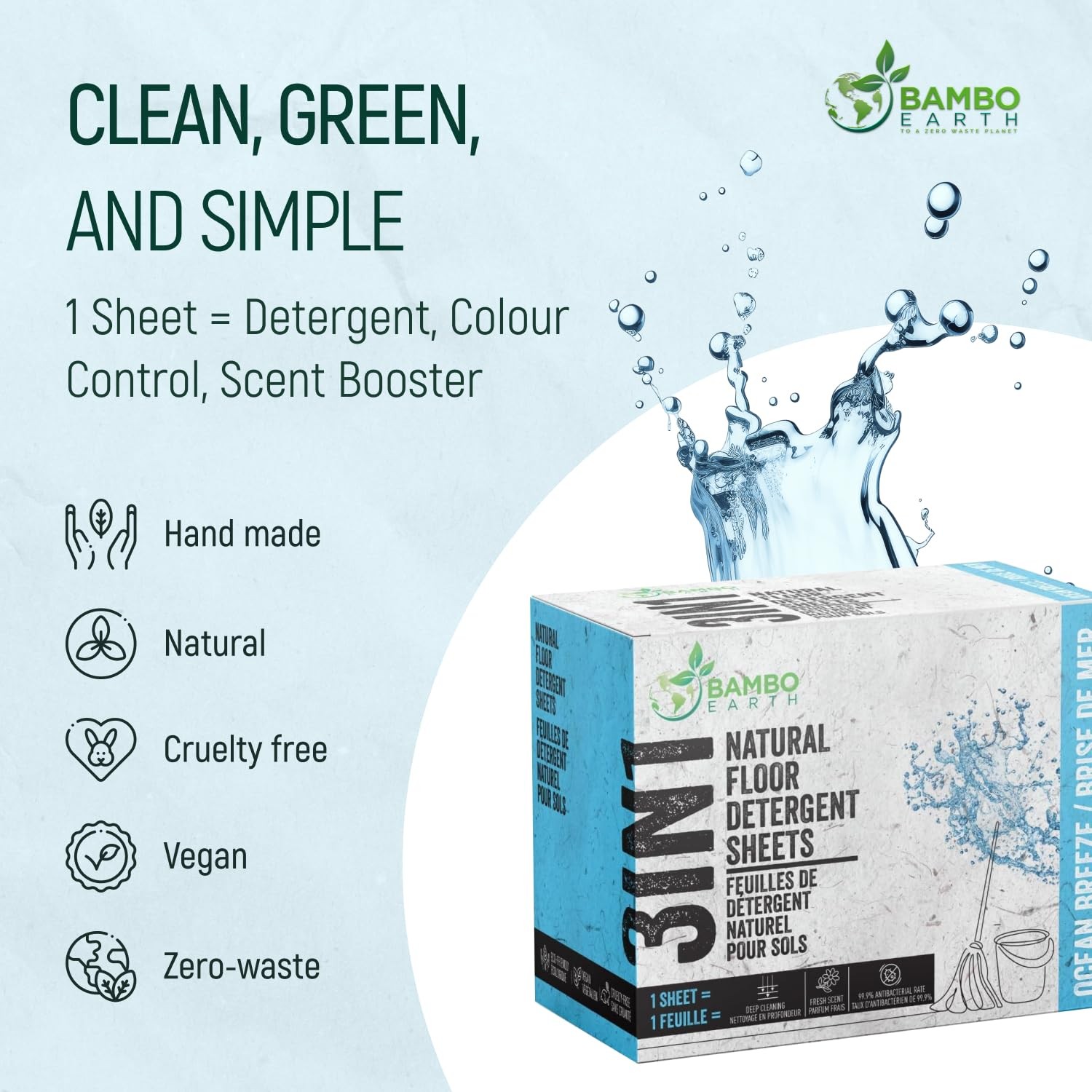 30 Pcs All Natural Floor Cleaner Sheets – Biodegradable And Dissolvable Multi…