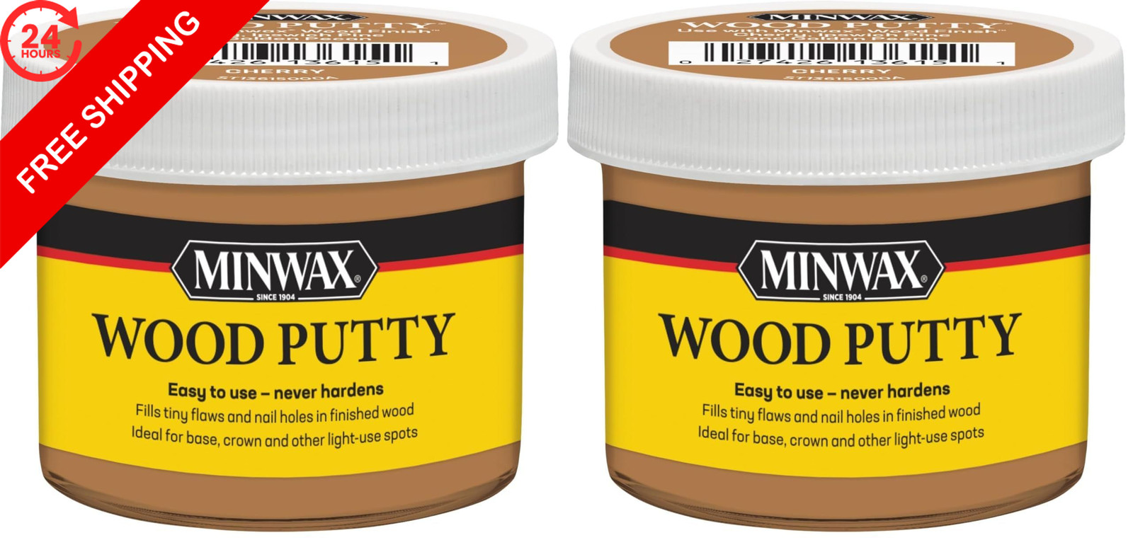 Minwax Wood Putty, Cherry, 3.75 oz. (Pack of 2) 3. 75 oz 2), Cherry