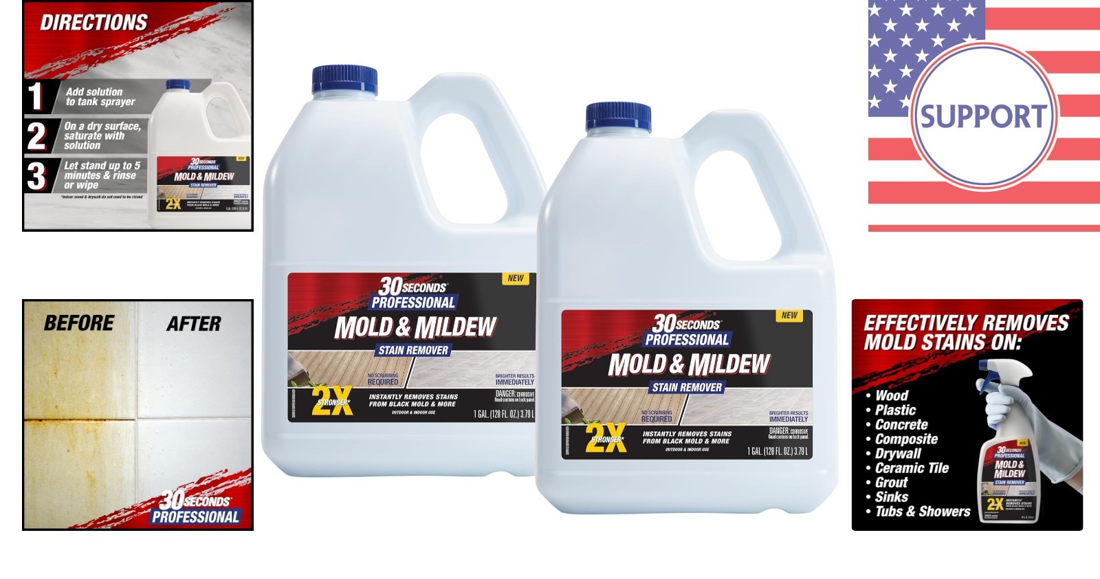 2-Pack Pro Quality Mold Stain Remover | 128 fl. oz. | Fast Results, Residue-Free