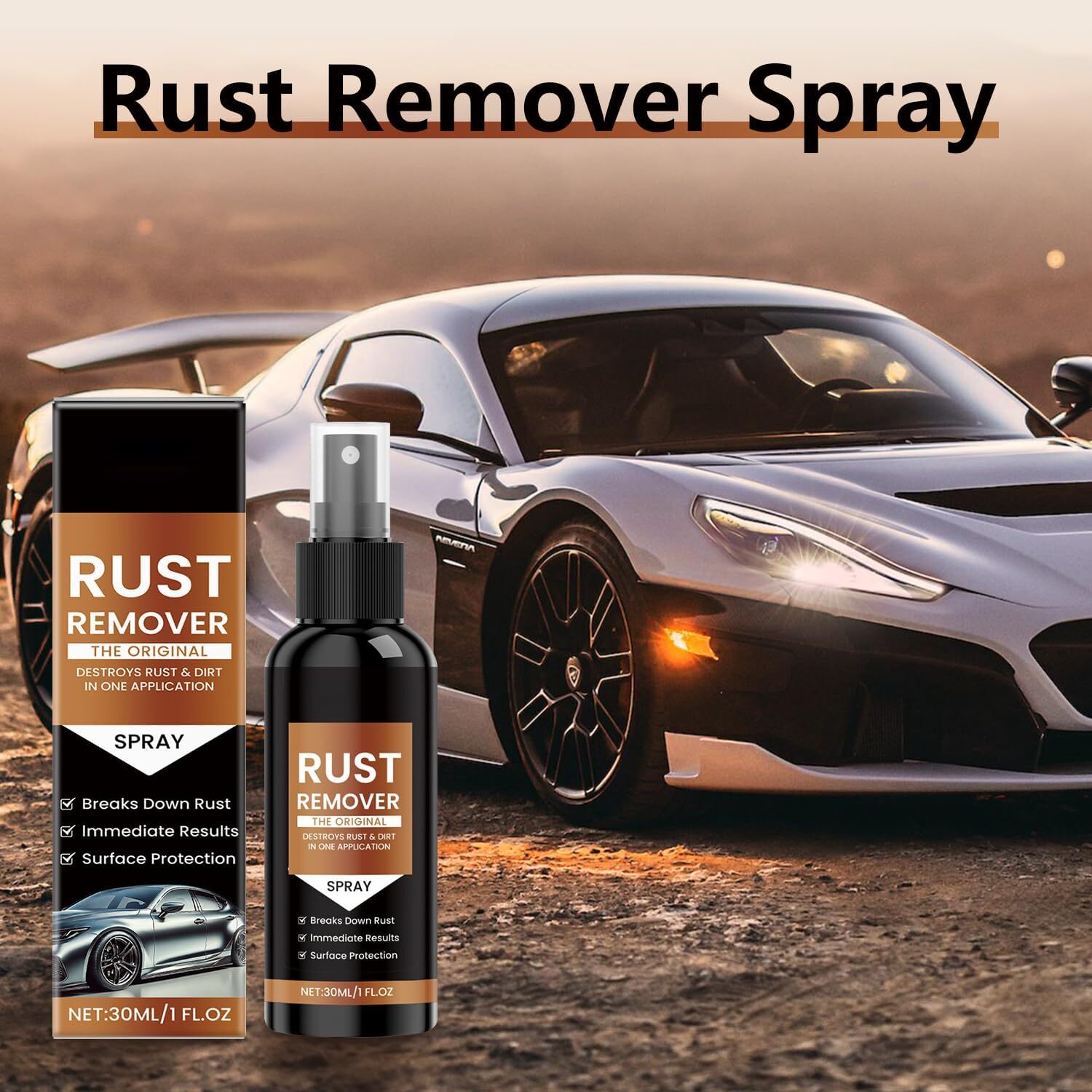 2pk Rust Remover Spray Rust Removal Nexa Style Car Scratch Fix Repair Restore UV