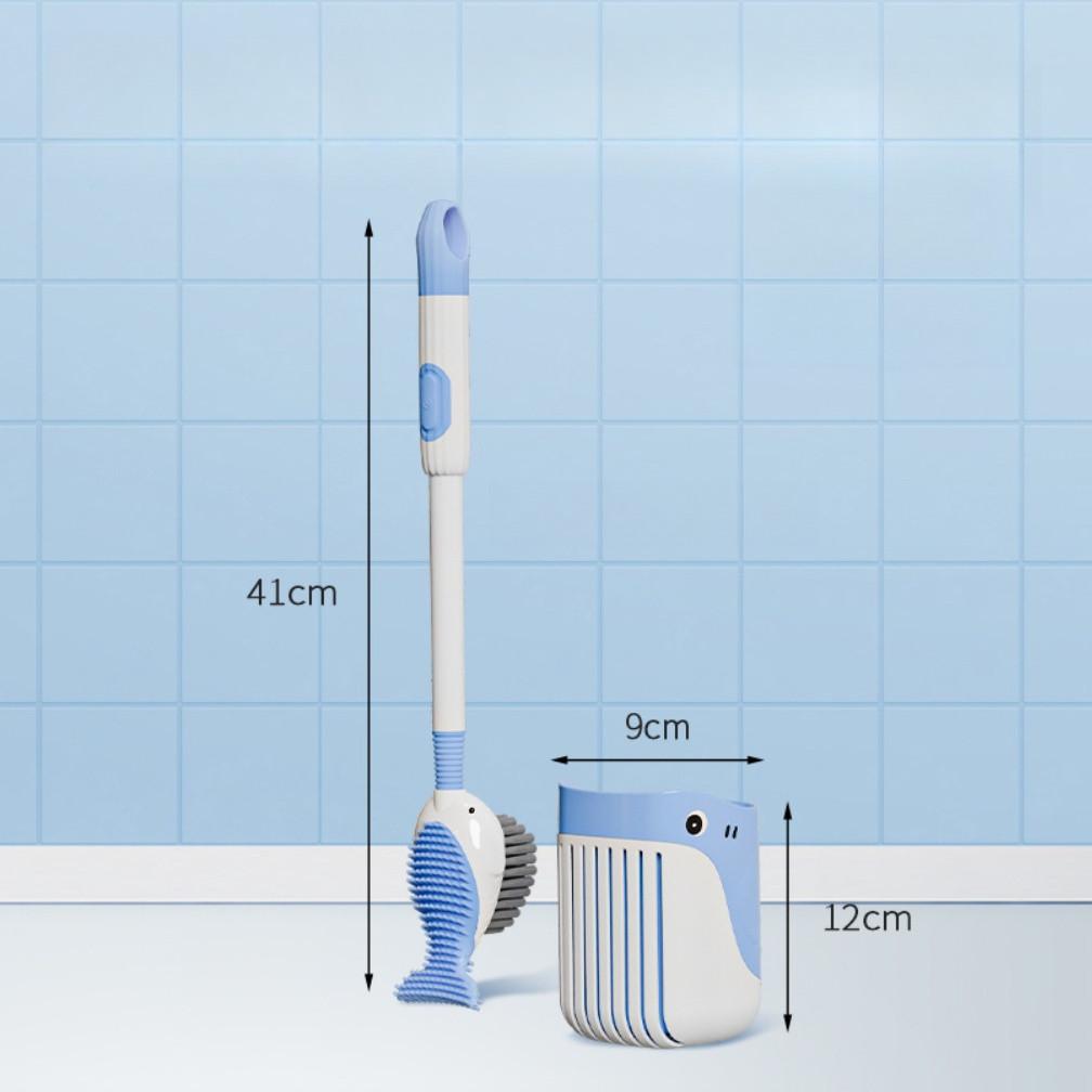 Toilet Brush with No Dead Angle Cleaning Bristles and Reliable Suction Cup Base
