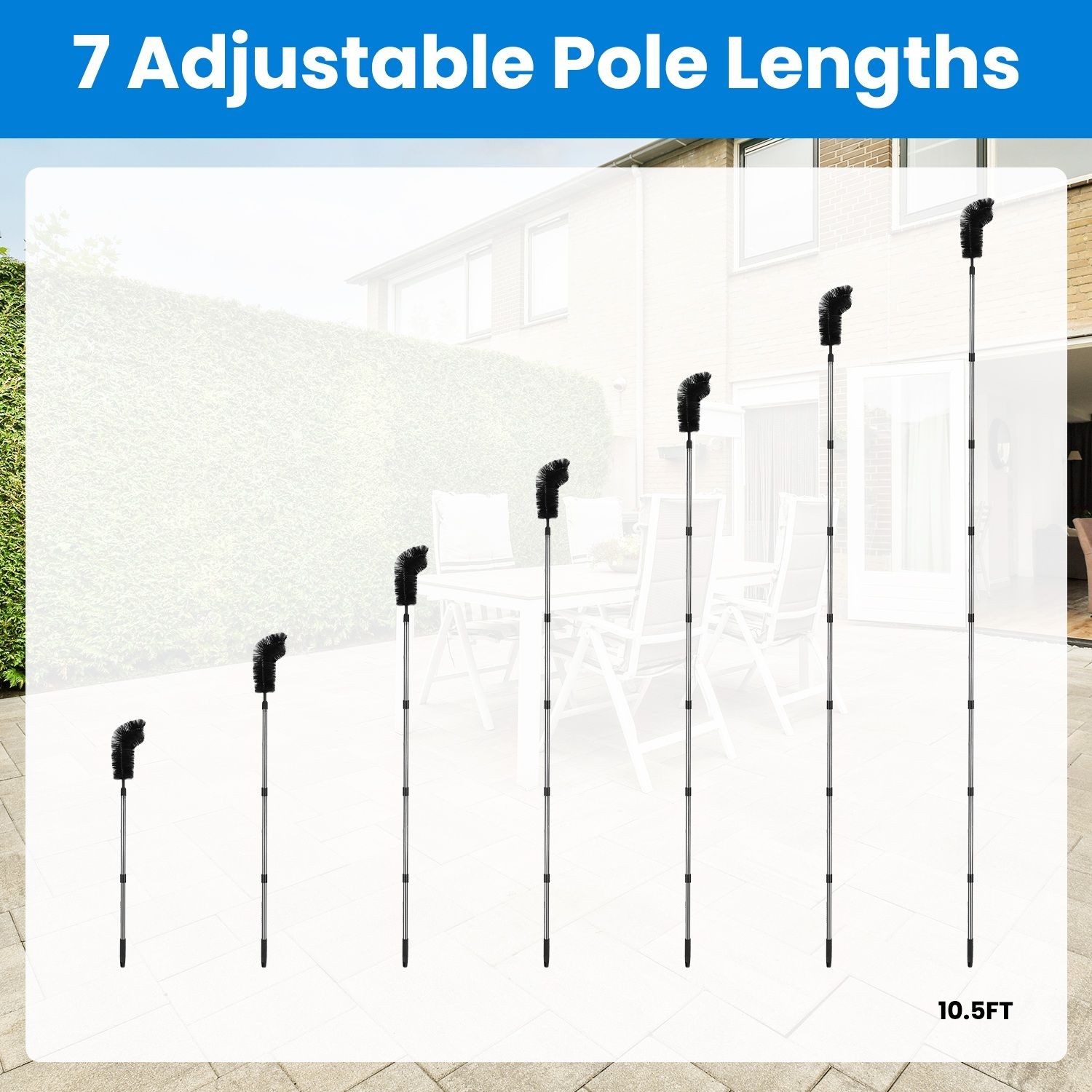 10.5FT Gutter Cleaning Brush With Telescoping Handle