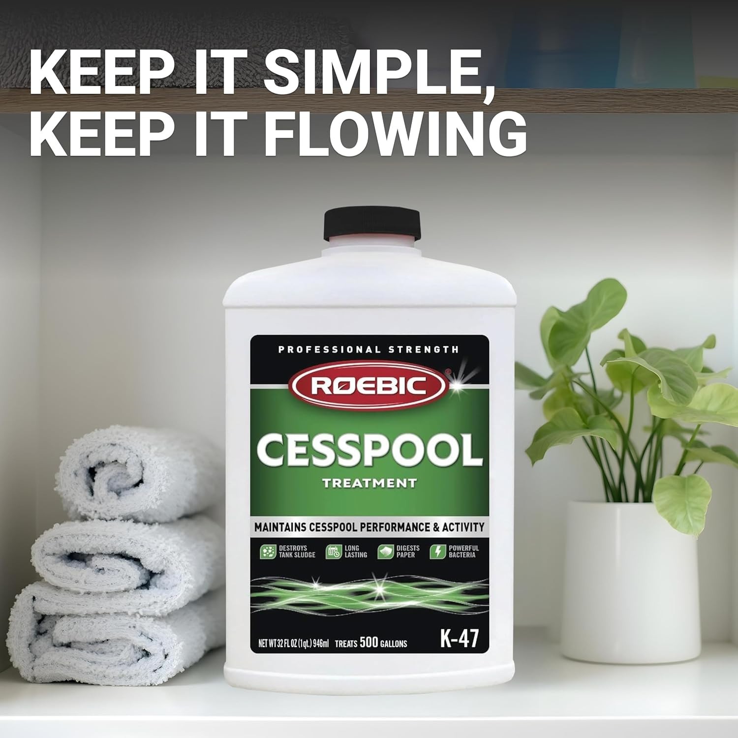 Roebic K-47 1 Qt. Cesspool and Septic Tank Treatment K47-Q-12 Roebic K47-Q-12