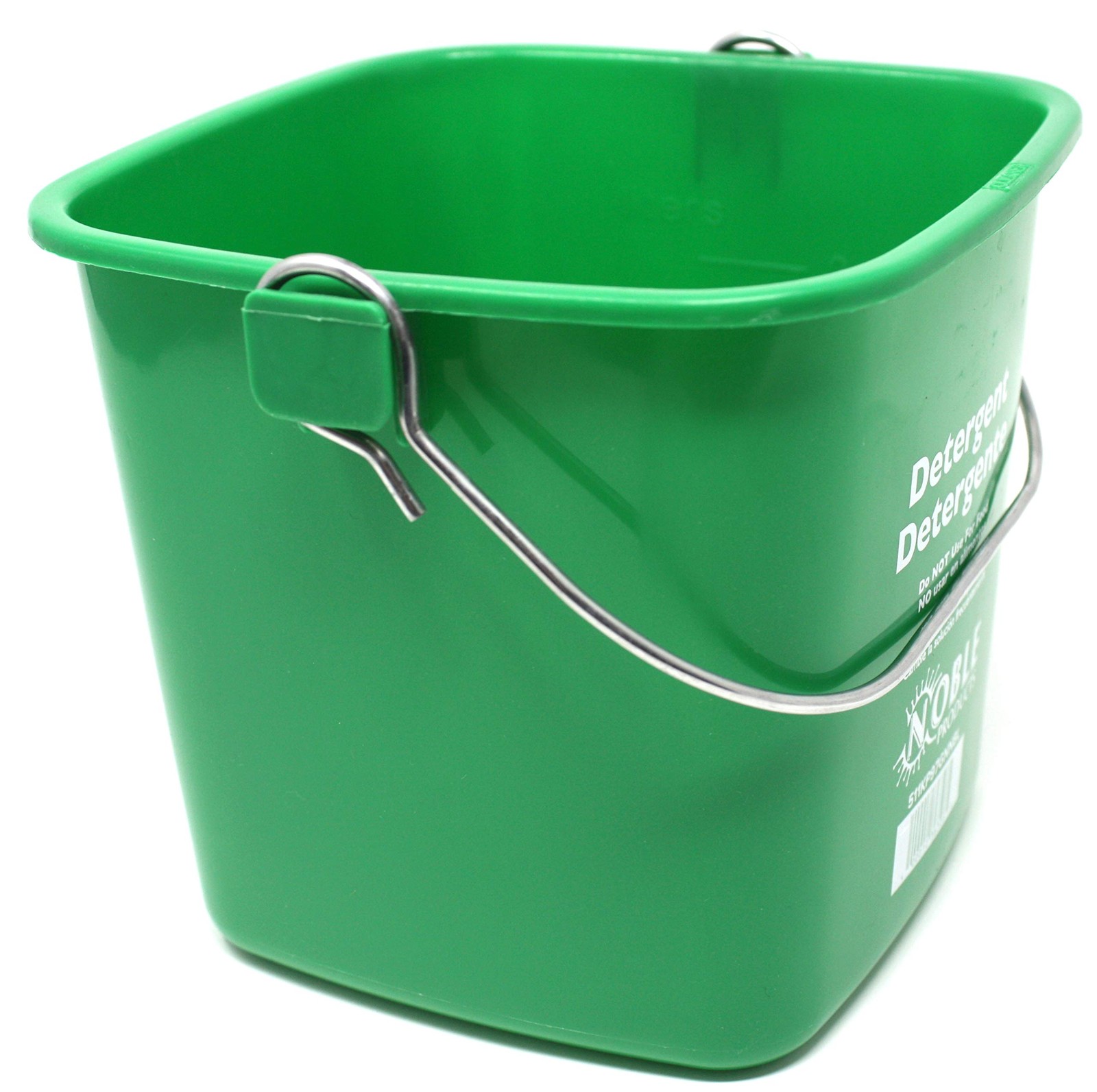 Pack of 3 Green Sanitizing Buckets with Trilingual Labeling HACCP Compliant