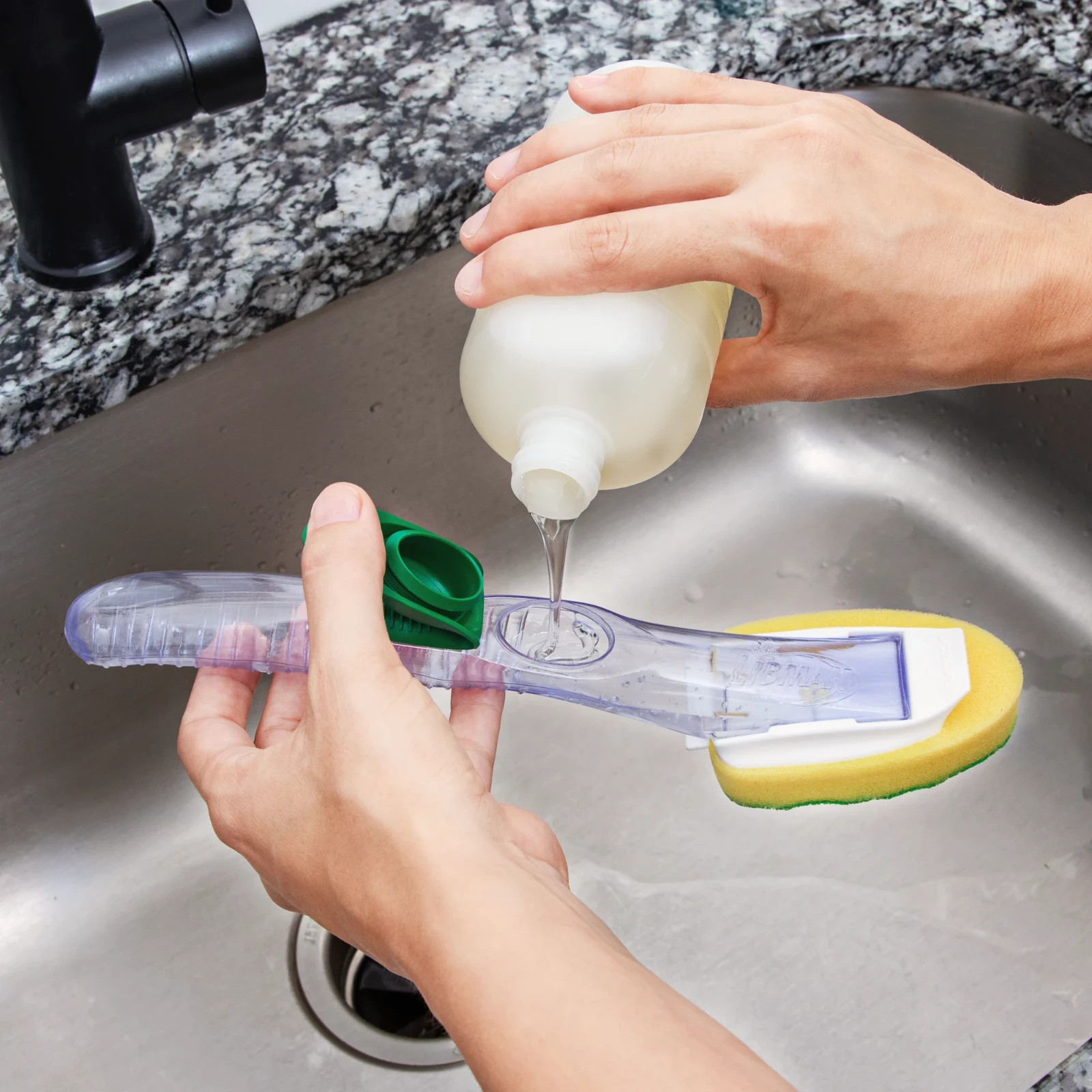 New Case of (6) Libman Soap Dispensing Scrubbing Dish Wand
