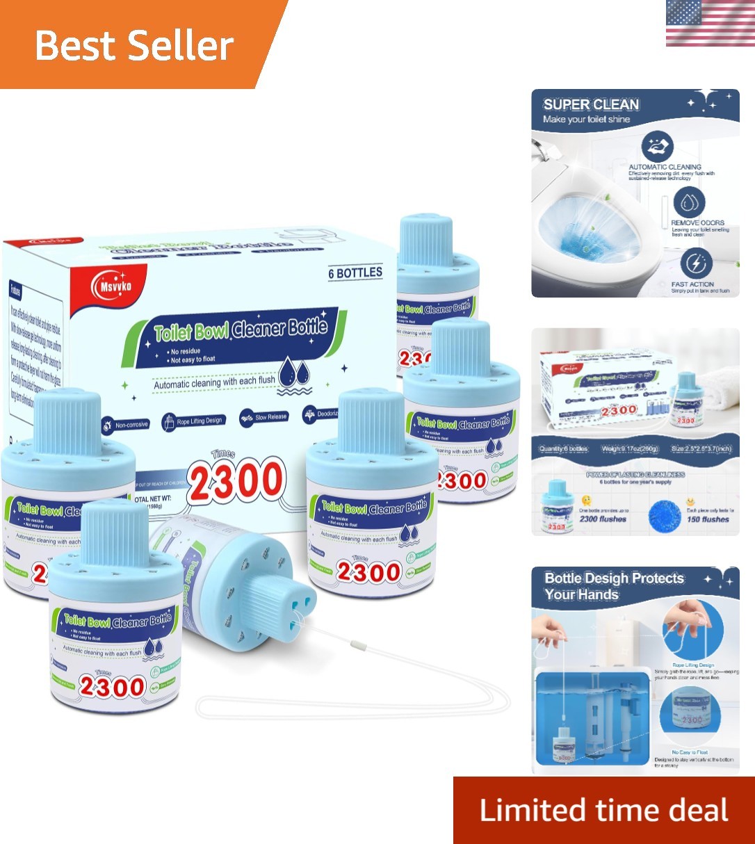 Effortless Toilet Maintenance: Long-Lasting Blue Cleaning Tablets – 2300 Flushes