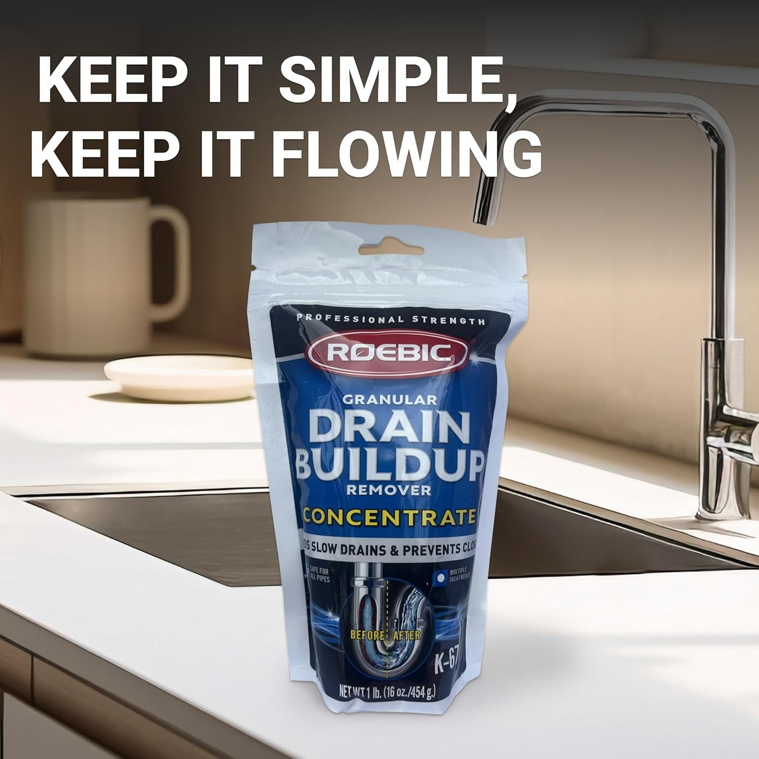 K-67 BAG-4-16OZ 16-Ounce Biodegradable Granular Drain and Trap Cleaner