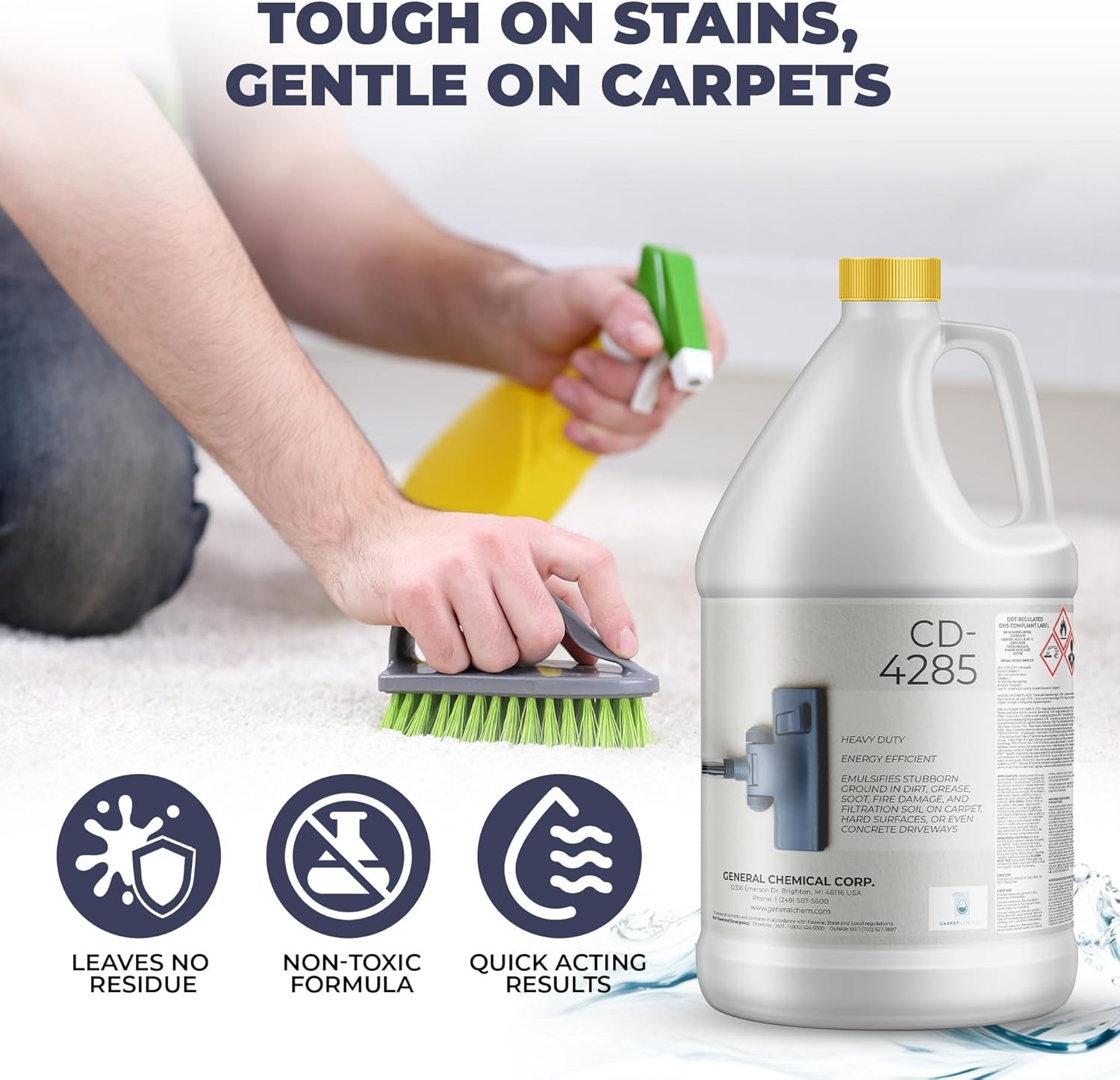 CarpetGeneral CD 4285 – Multi Purpose Carpet Degreaser, Stain Remover – 1 Gallon