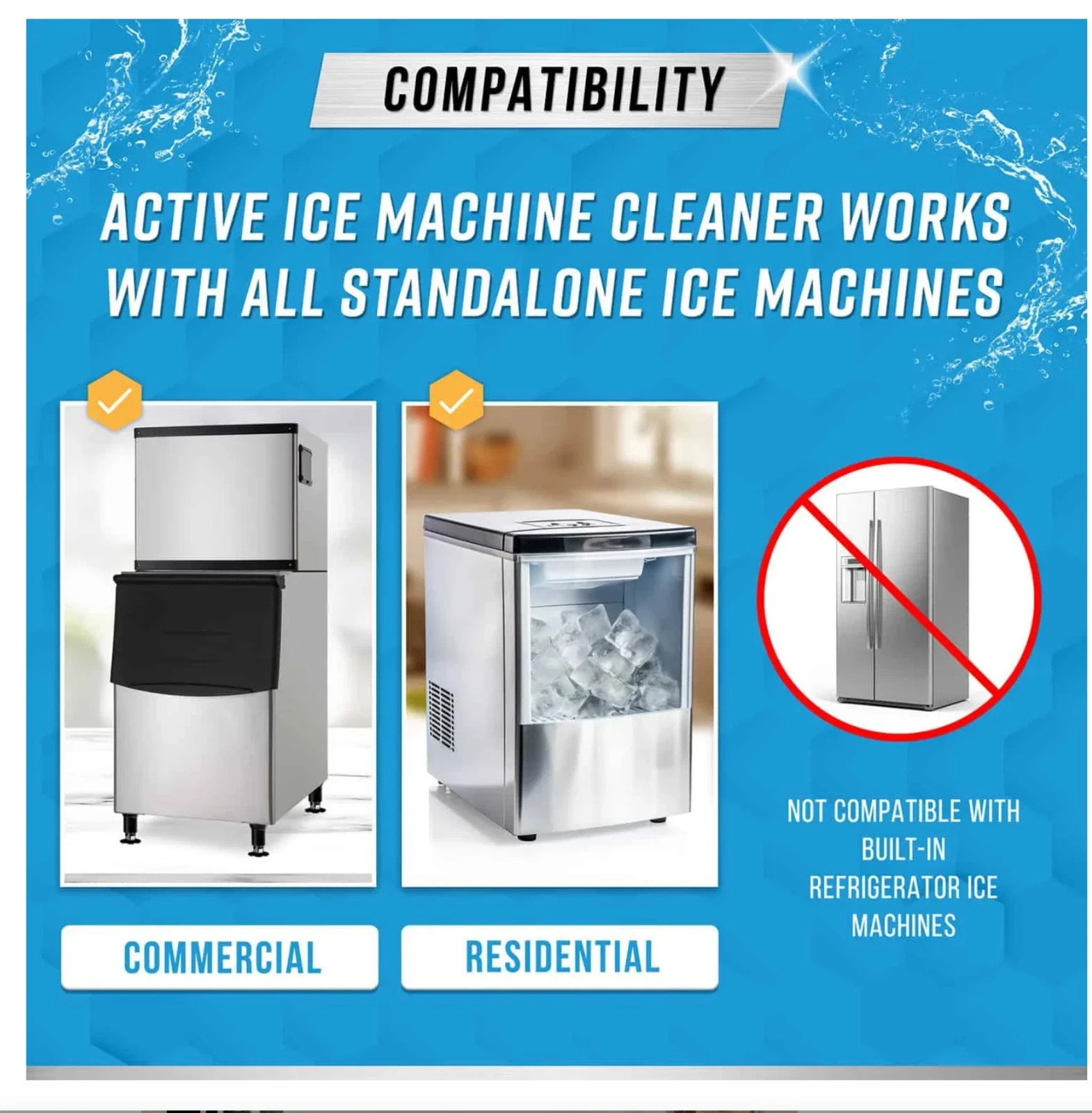 Active – ICE Machine Cleaner – 24 Pack – 12 Month Supply – SEALED
