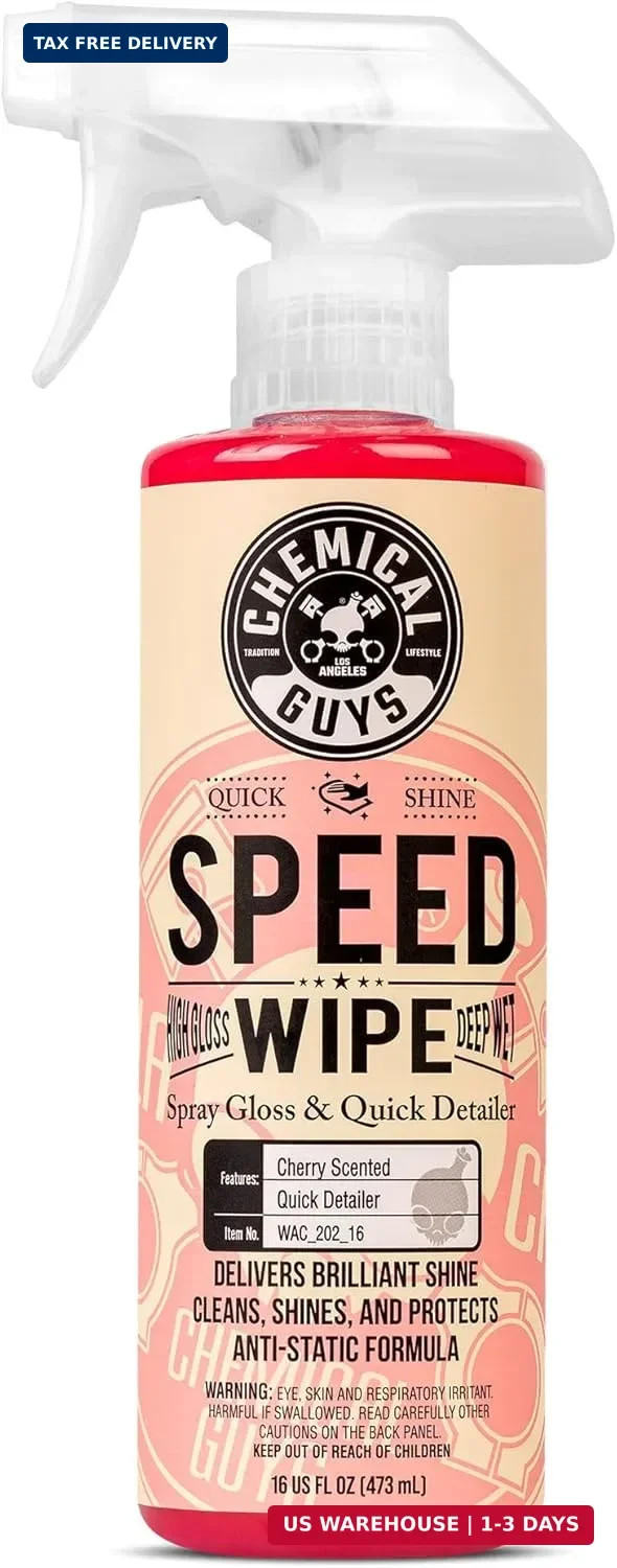 Chemical Guys Speed Wipe Quick Detailer – High Gloss, Streak-Free Shine, Detail