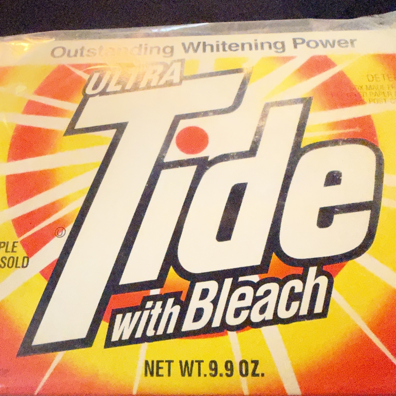 Tide Ultra with bleach Laundry Detergent Powder Original scent 9.9 Oz Sample New