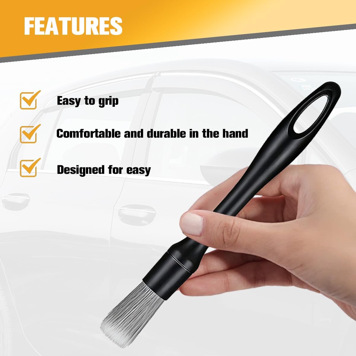 5 Pcs Car Detailing Brush Kit Automotive Interior Exterior Detailing Kit