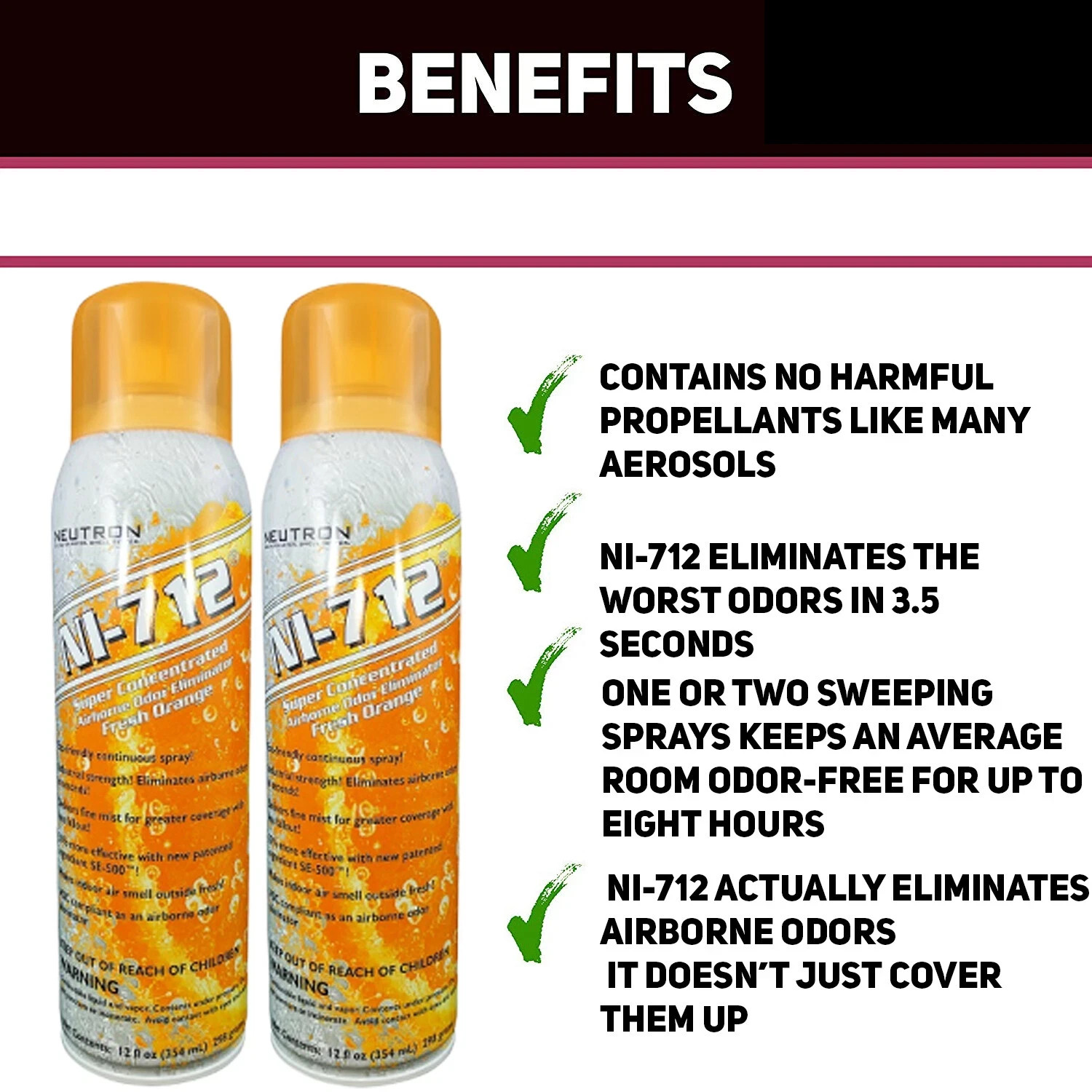 Ni-712 Odor Eliminator, Orange Dry Mist – 2 Pack