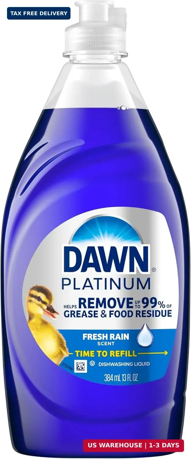 Dawn Platinum Dish Soap, Fresh Rain Scent Liquid Dishwashing Detergent, Powerful