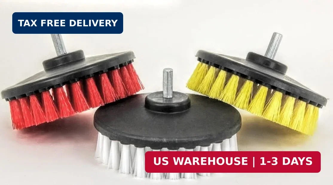3Pc Carpet Mat 5″ round Brush W/Power Drill Attachment Car Care & Detailing Tool