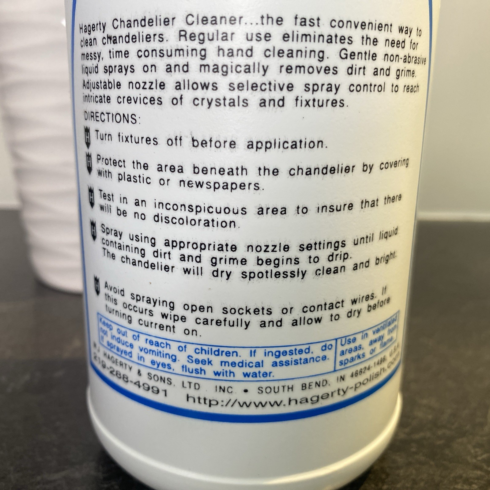 Hagerty 32 Fl. Oz. Chandelier Cleaner, No Rinse, No Wipe Formula, Crystal Glass