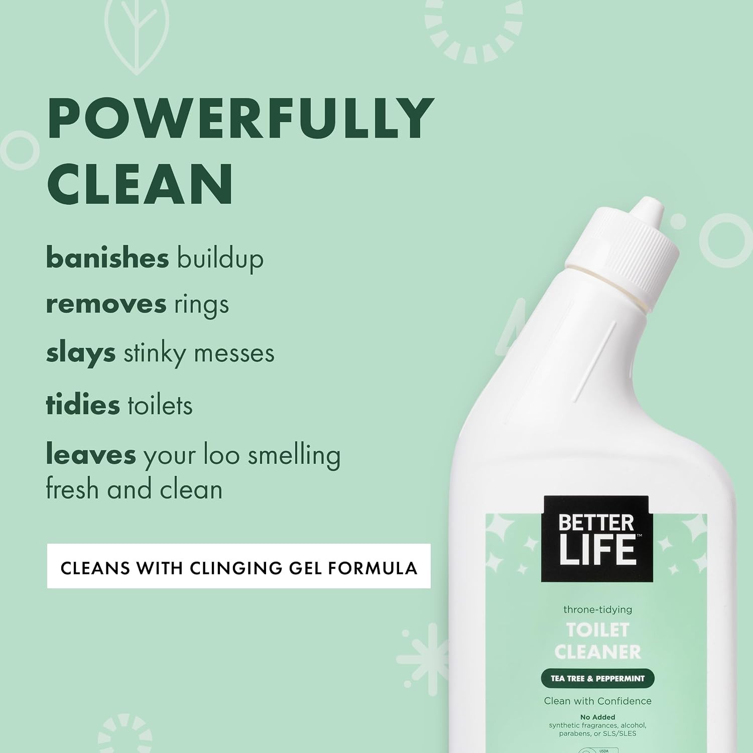 Toilet Bowl Cleaner – Tea Tree & Peppermint Scent Cleaning Gel – Liquid Bathroom