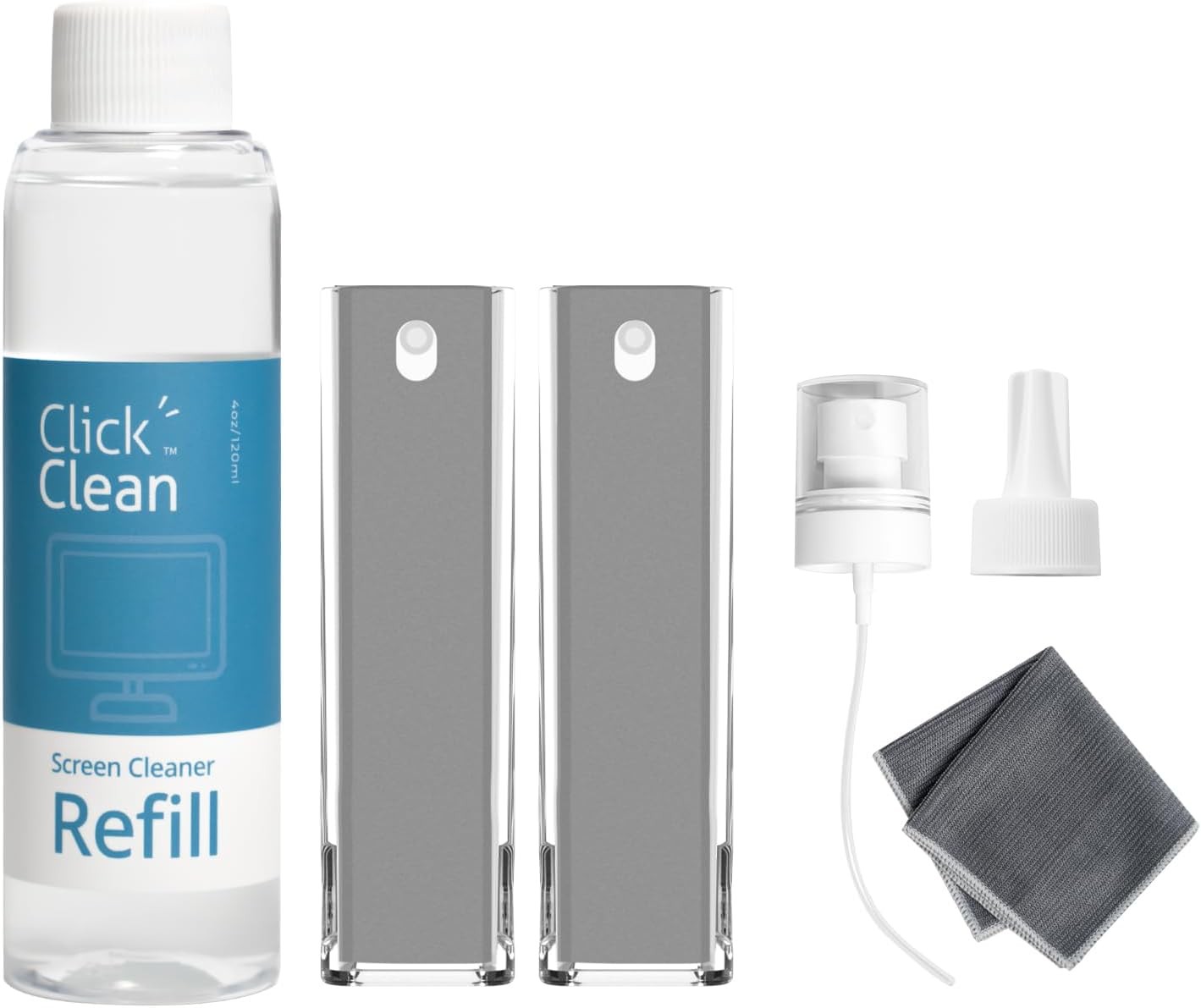 Screen Cleaner Refill Kits 4 oz Cleaner Refill & 1 Microfiber Cloth(7.8 x 7.8in
