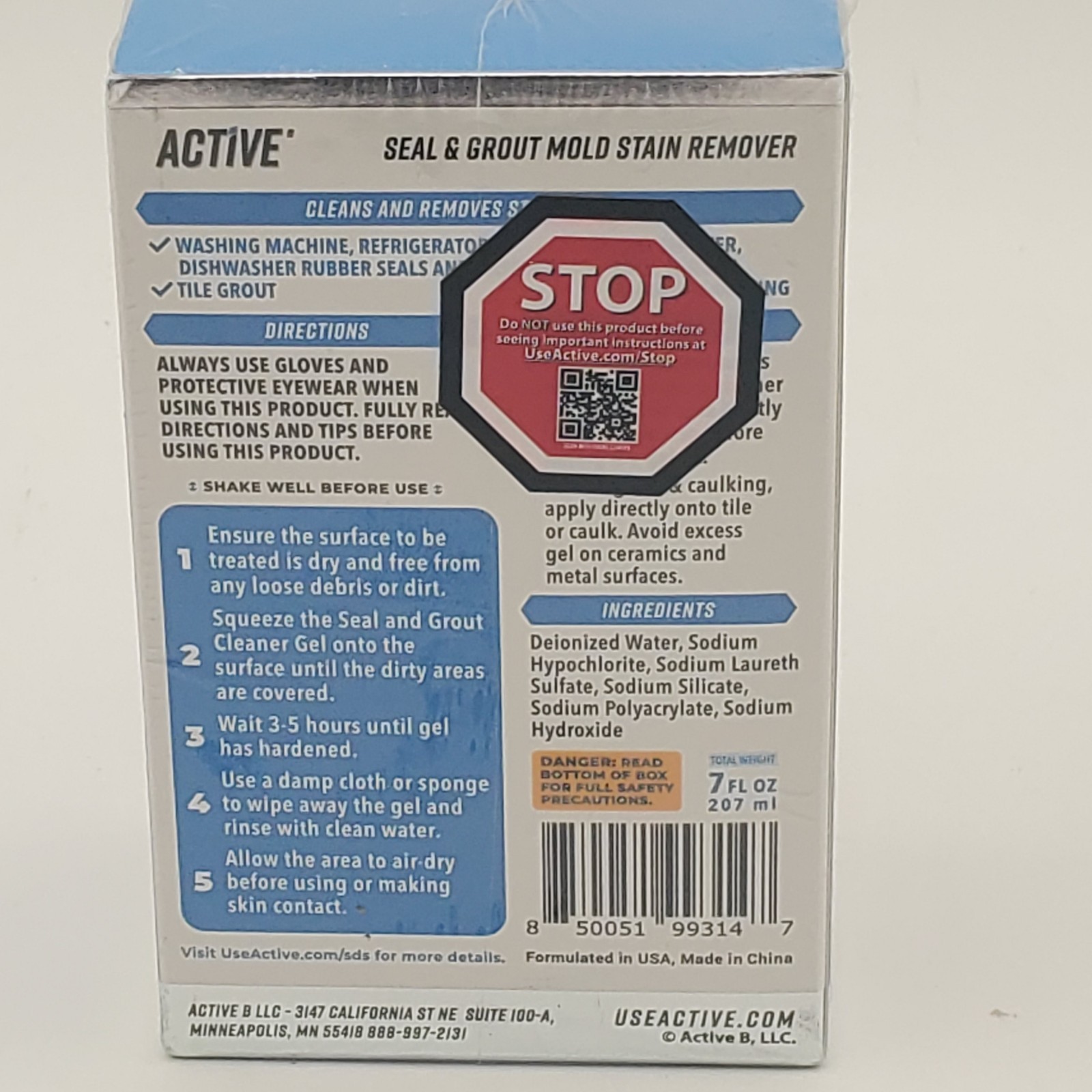 (2 PACK SET) Active Seal & Grout Mold Stain Remover, 7fl oz NEW SEALED