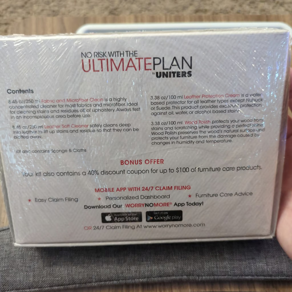 Worry No More – Wood, Leather, Fabric Furniture Protection Kit by Uniters NEW